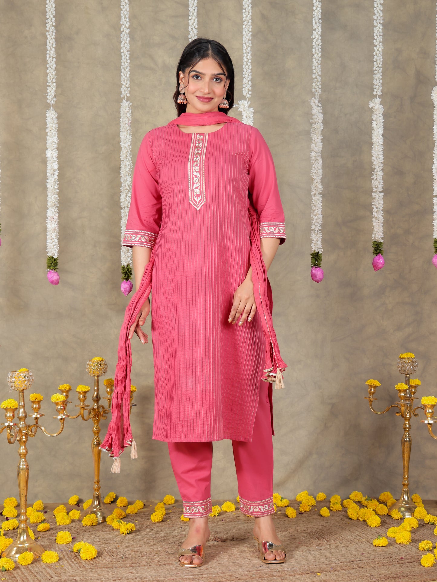 Cotton Voile Solid Coral Dupatta