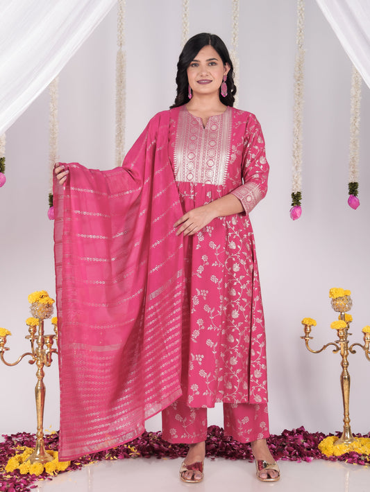 Georgette Solid Royal Pink Dupatta