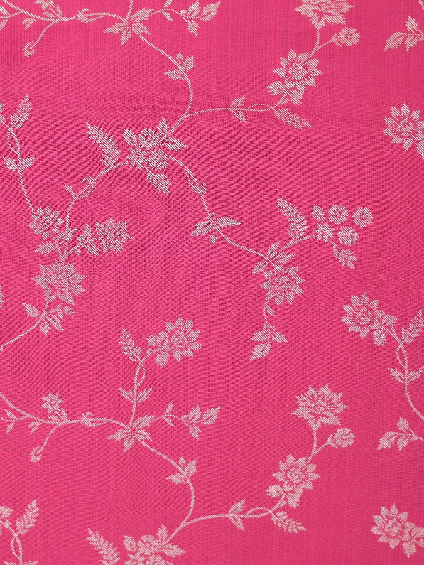 Blended Silk Floral Gathered Royal Pink Kurta