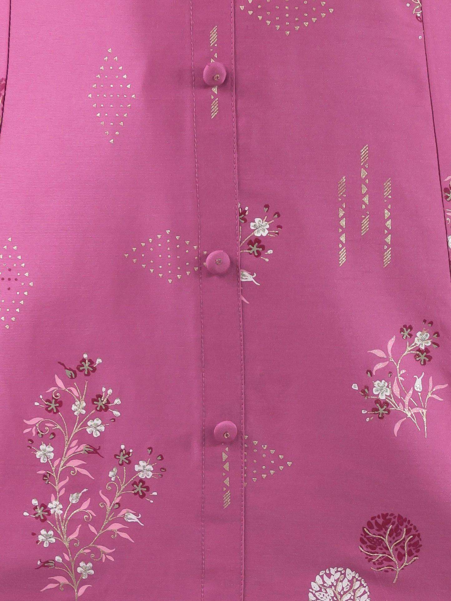 Embroidered Roman silk Floral A-line Purple Kurta
