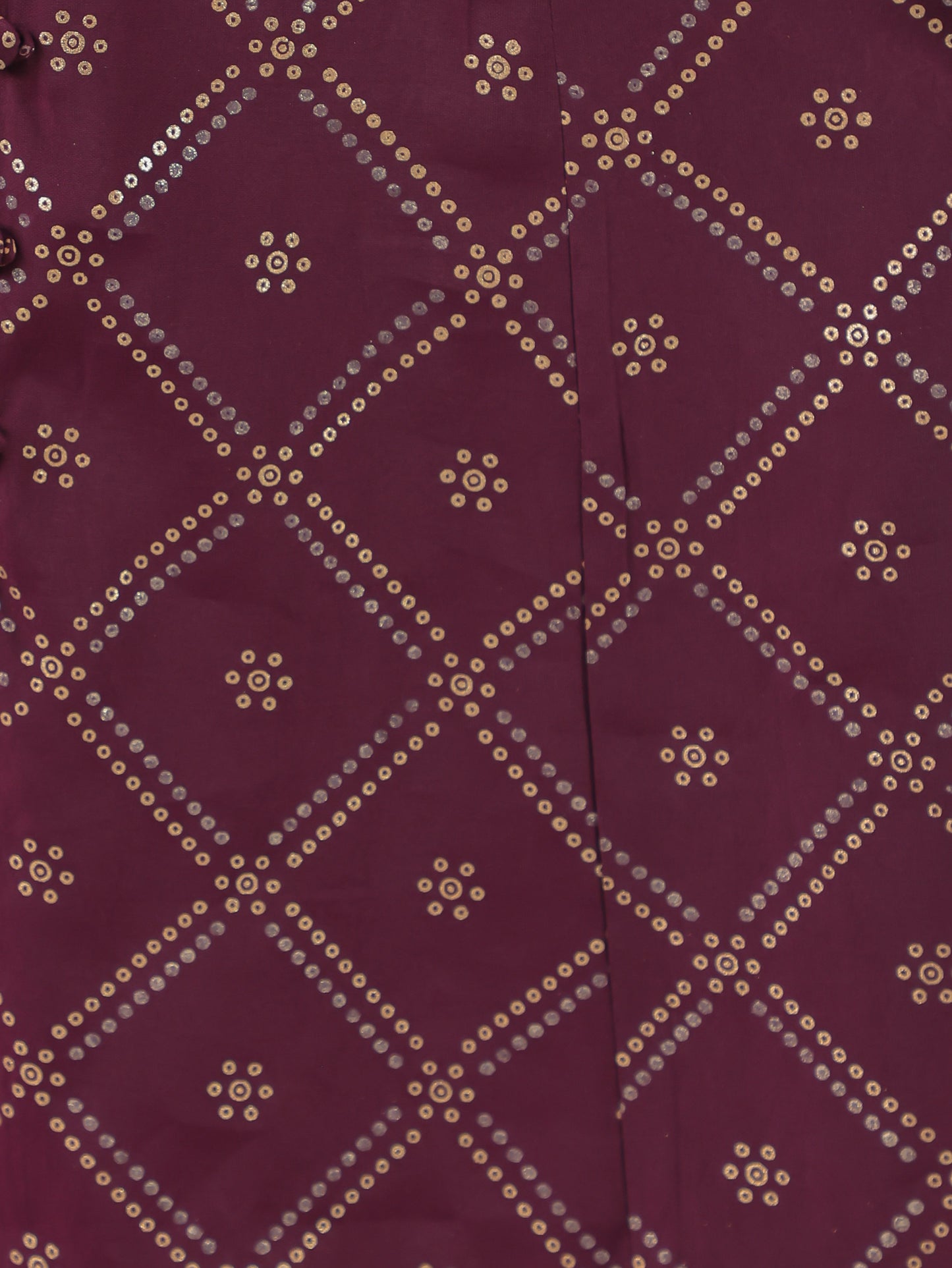 Roman silk Bandhani High Low Wine Kurta