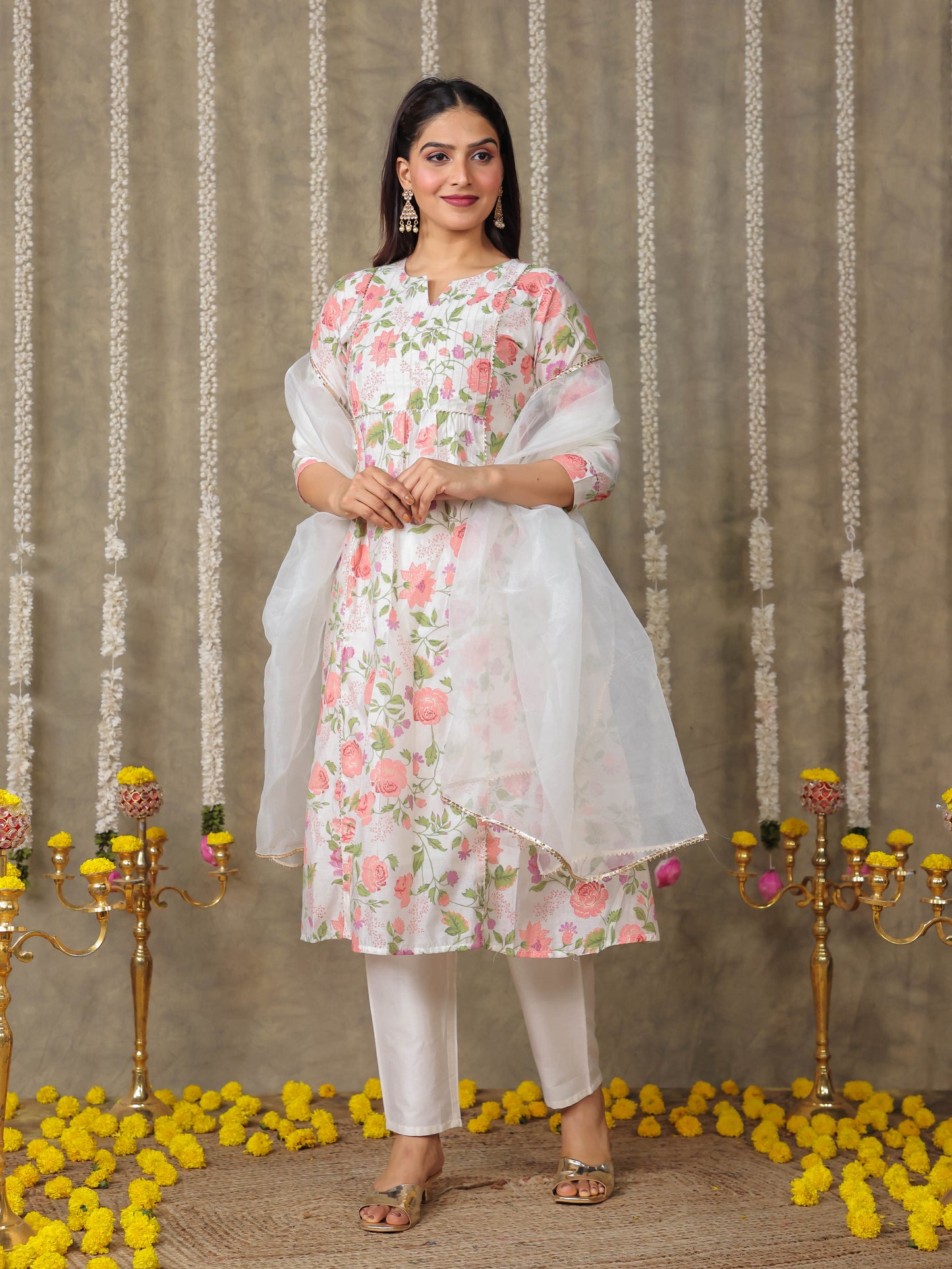 Organza Solid Off White Dupatta