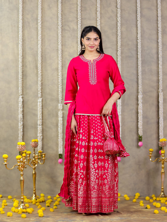 Cotton Voile Solid Pink Dupatta