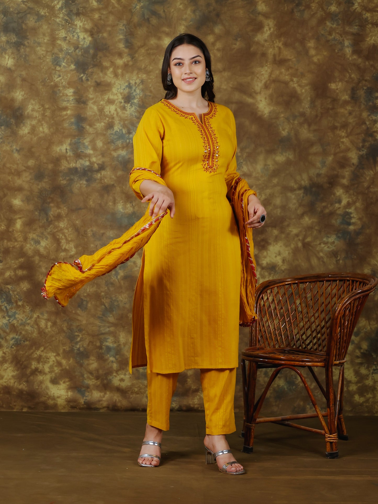 Cotton Voile Solid Yellow Dupatta