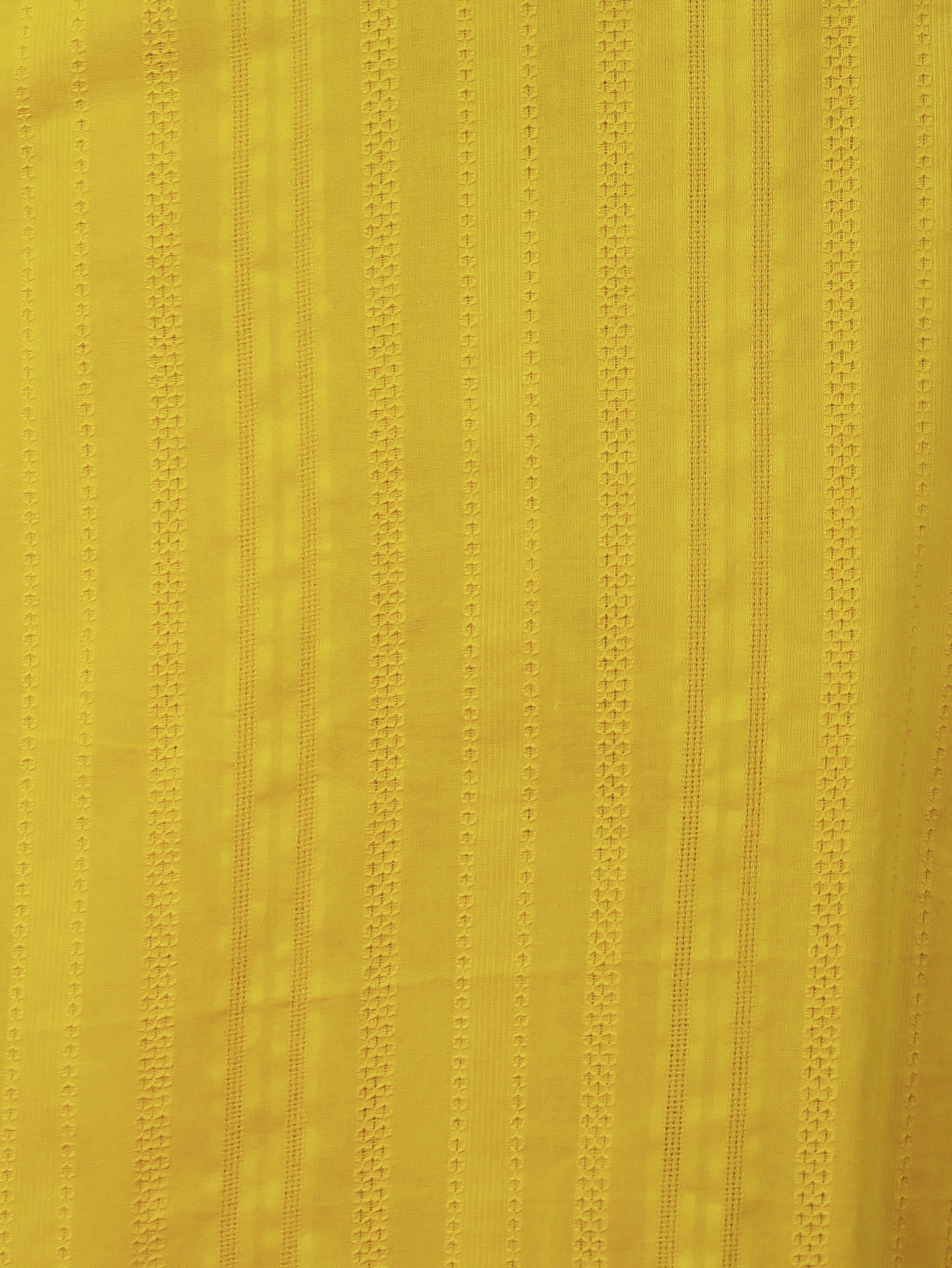 Embroidered Cotton Dobby Solid Straight Yellow Kurta