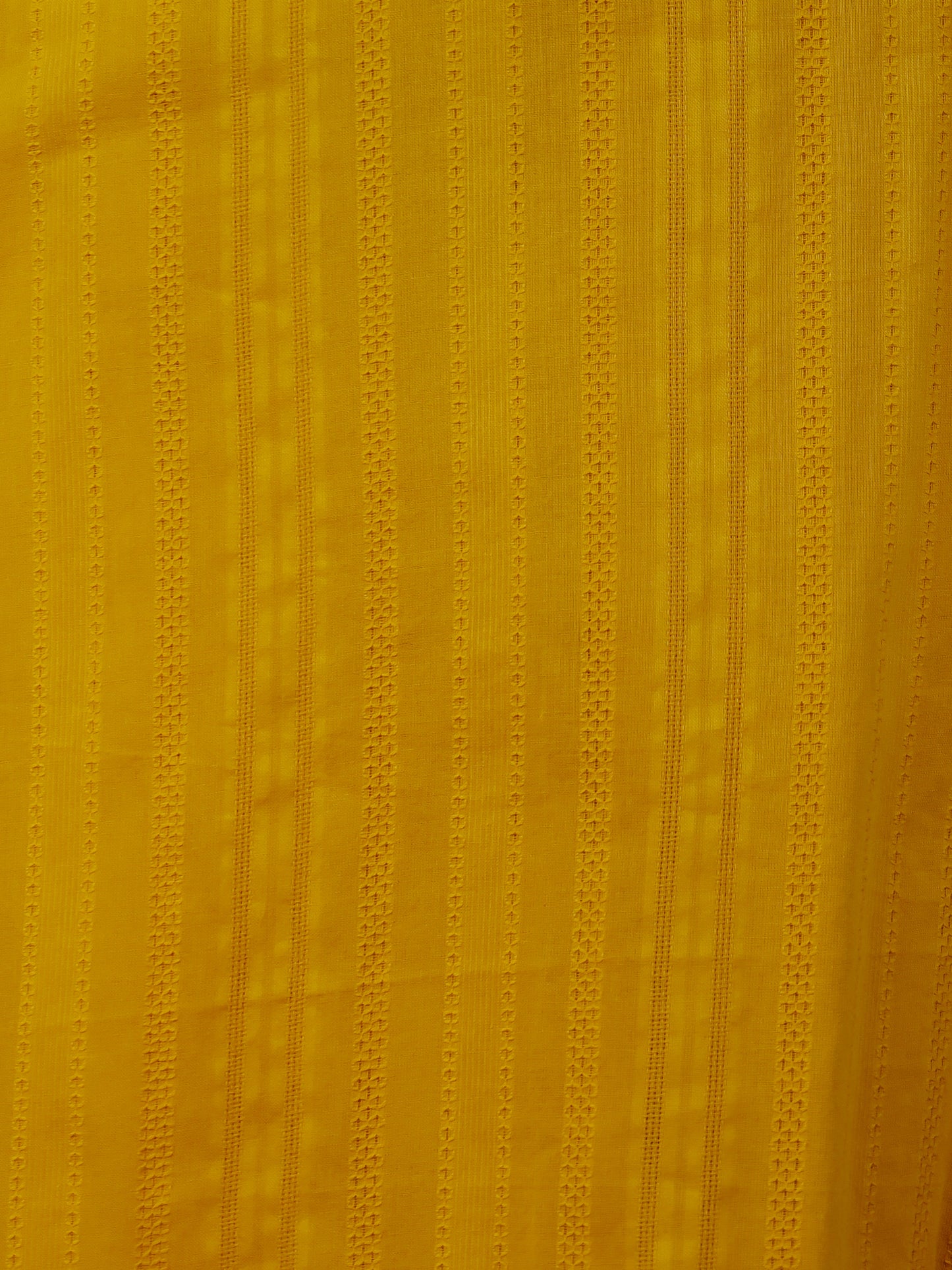 Embroidered Cotton Dobby Solid Straight Yellow Kurta