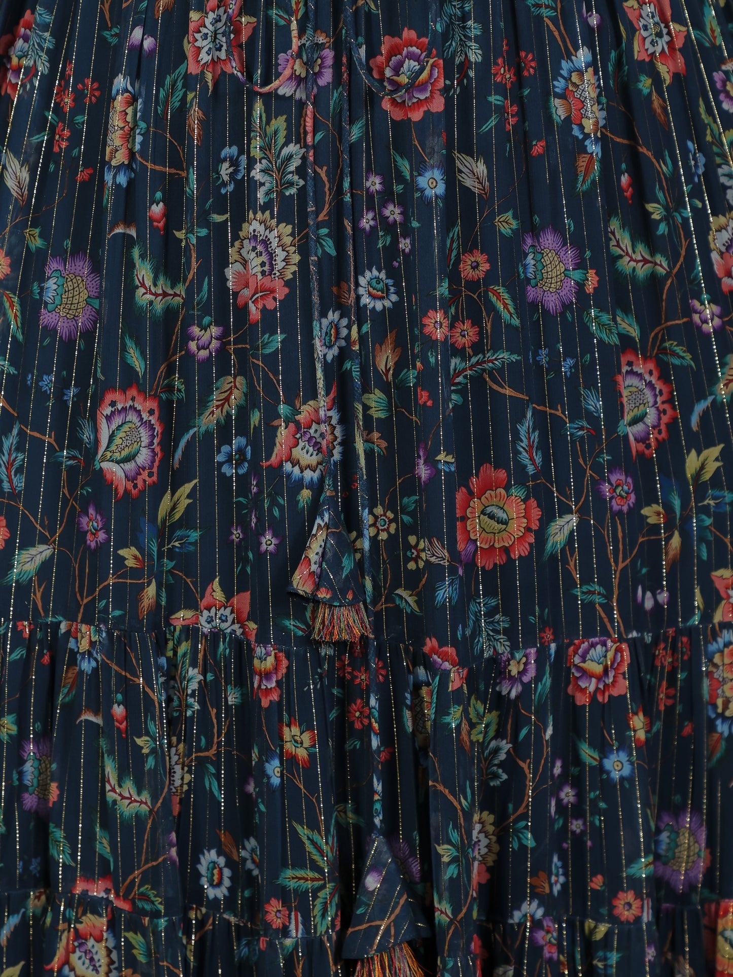 Georgette Floral Anarkali Navy Blue Dress