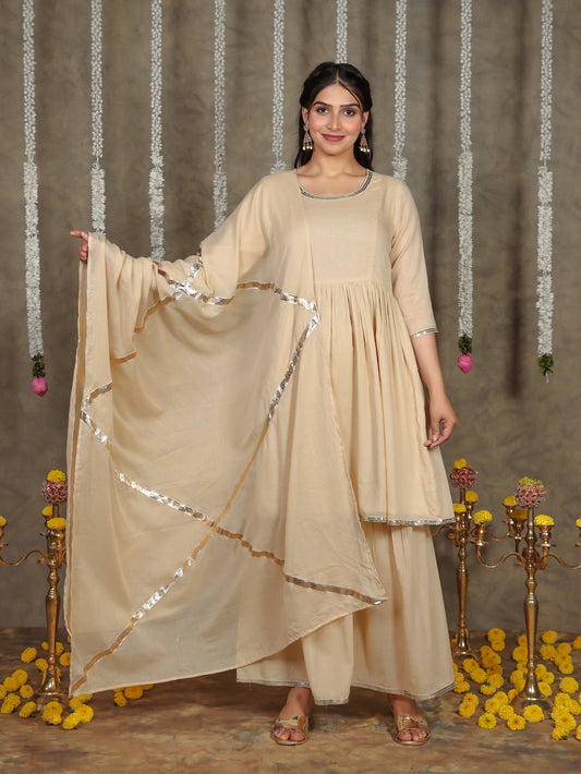Cotton Voile Solid Beige Dupatta