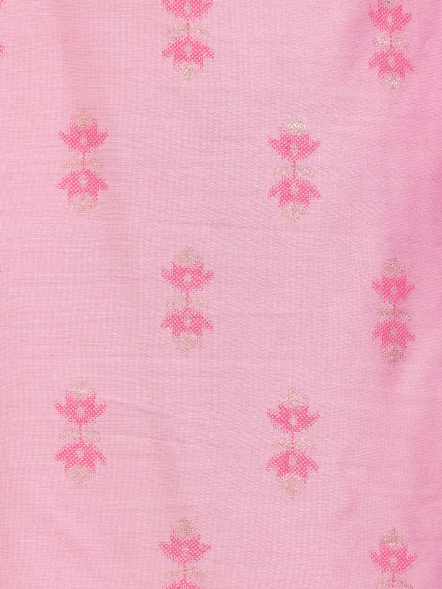 Roman silk Geometric A-line Baby Pink Kurta