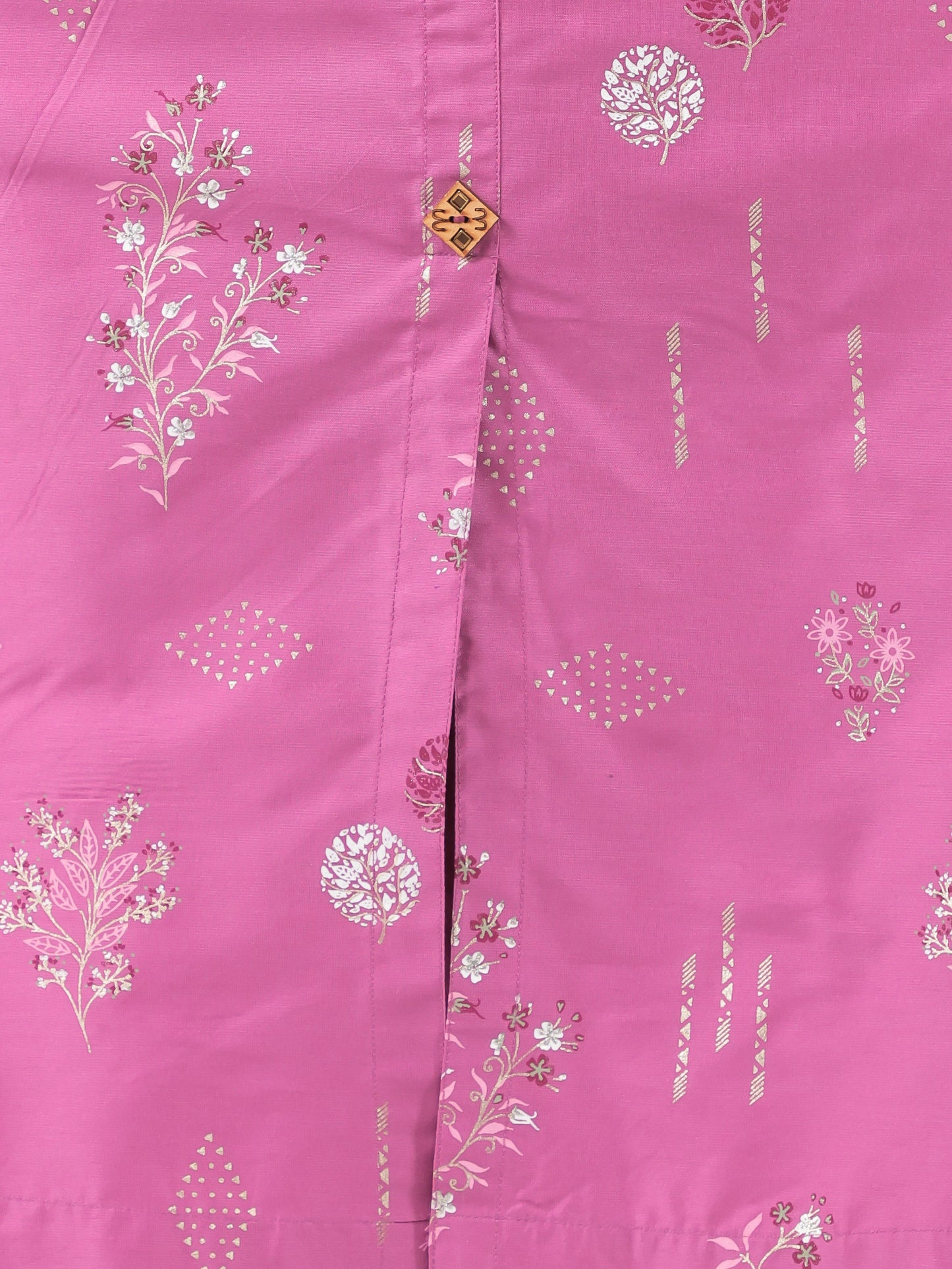 Roman silk Floral High Low Purple Kurta
