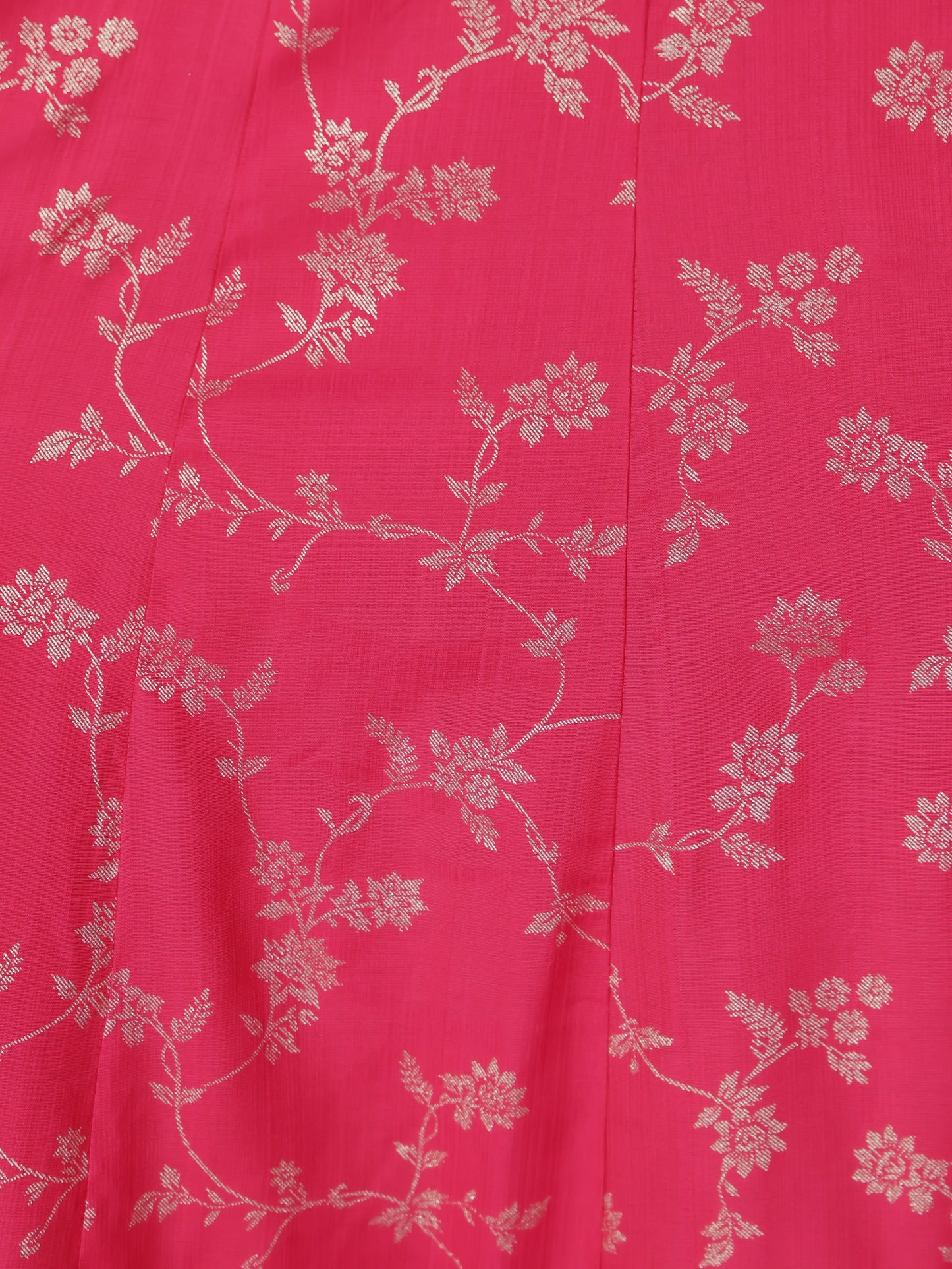 Chanderi Floral Anarkali Royal Pink Kurta