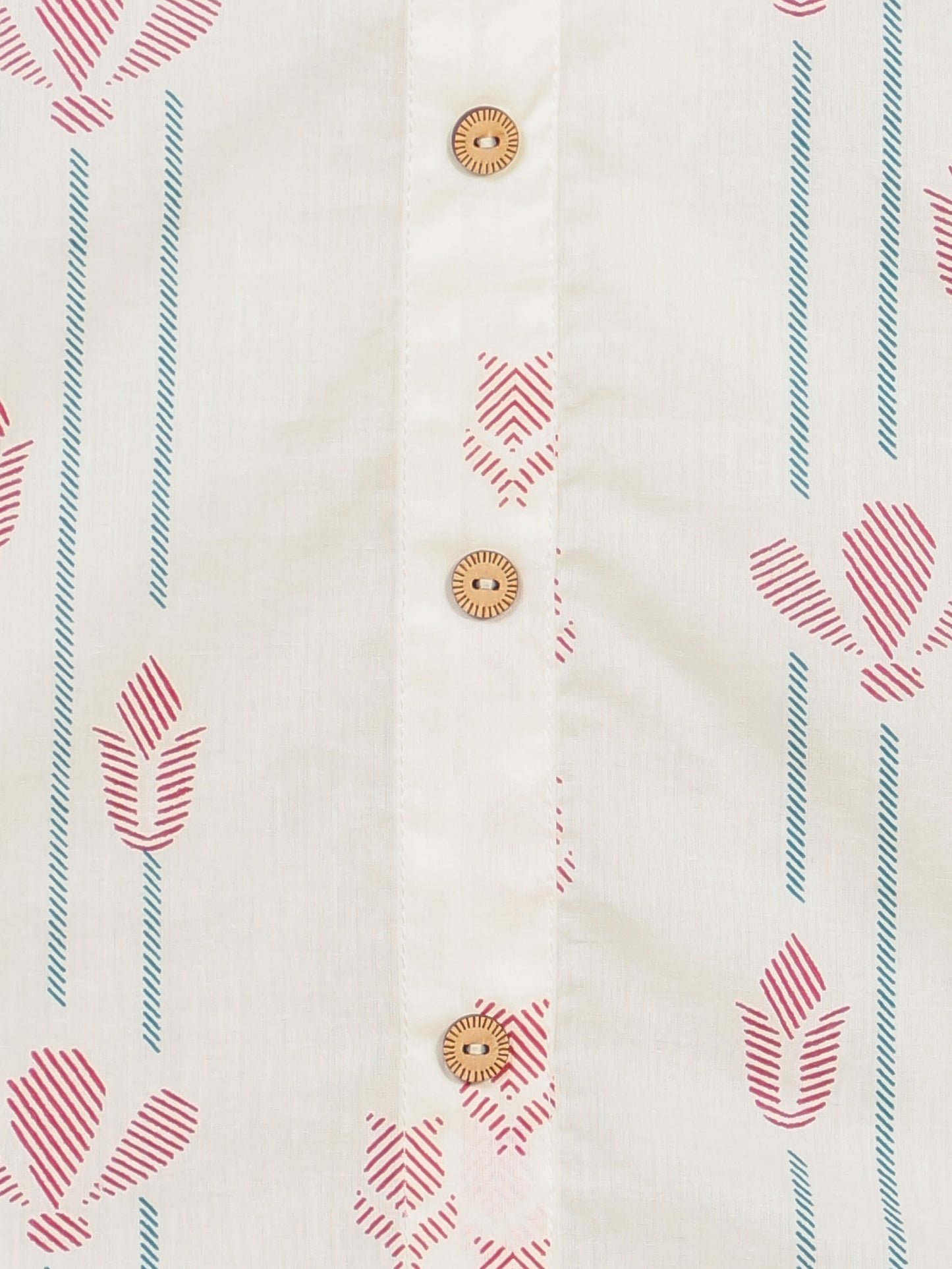 Soft Cotton Geometric High Low Off White Kurta
