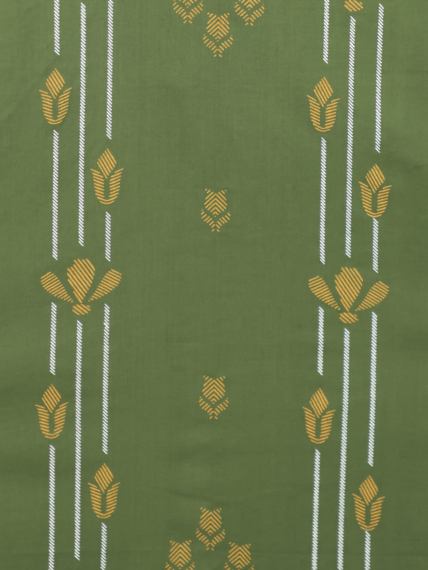 Soft Cotton Geometric Straight Green Kurta