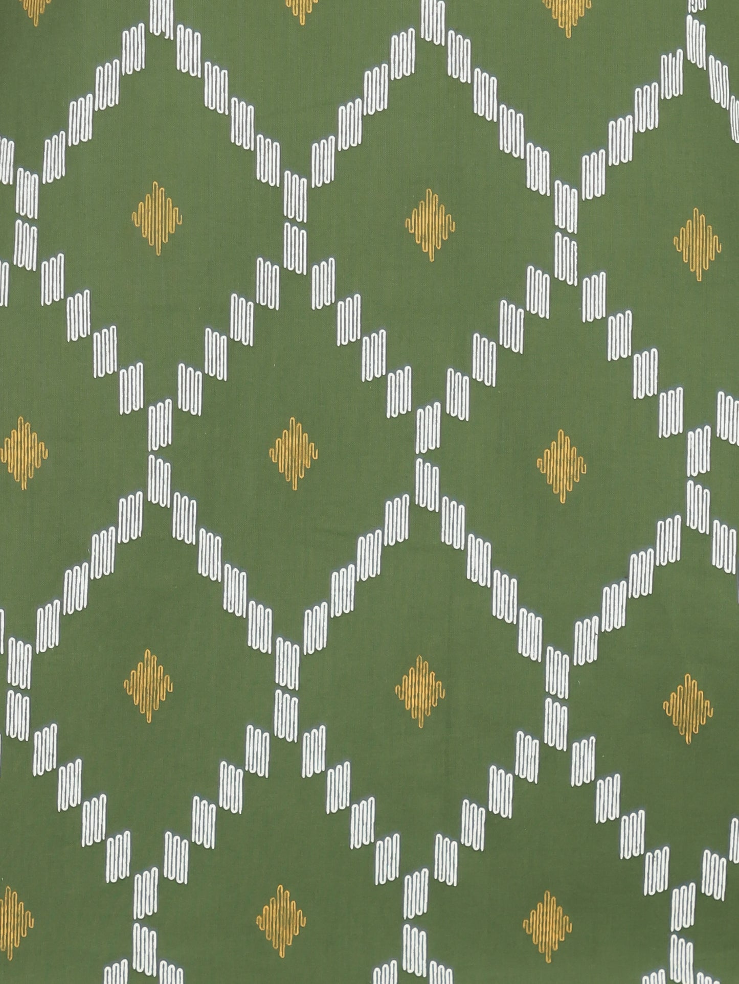 Soft Cotton Geometric Straight Green Kurta