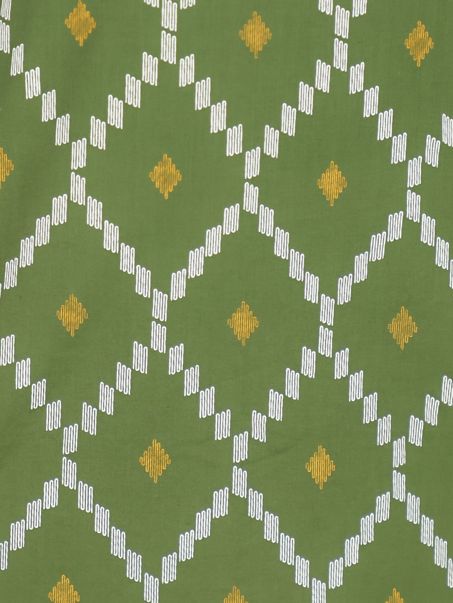 Soft Cotton Geometric Straight Green Kurta