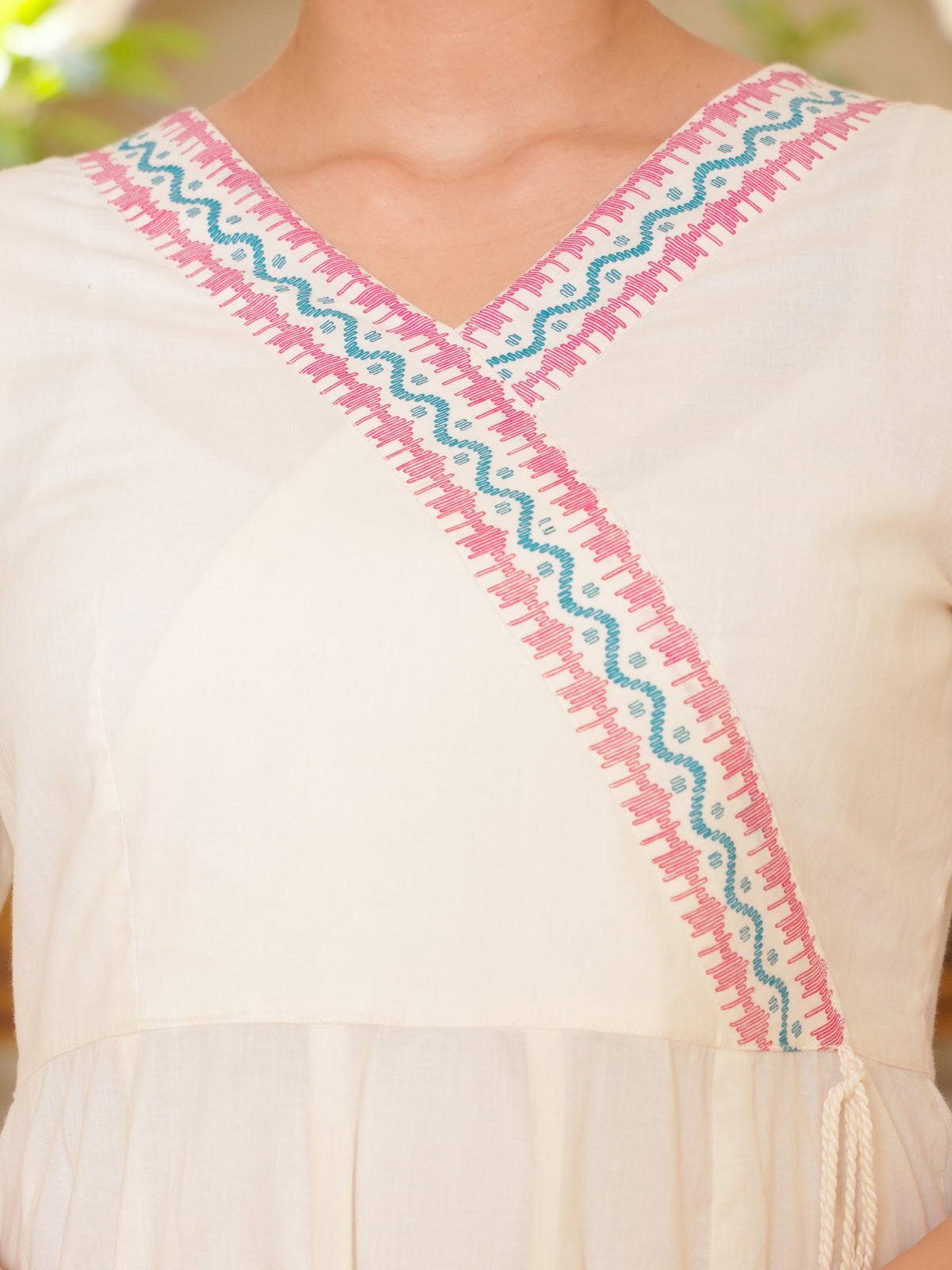 Soft Cotton Solid Angrakha Off White Kurta