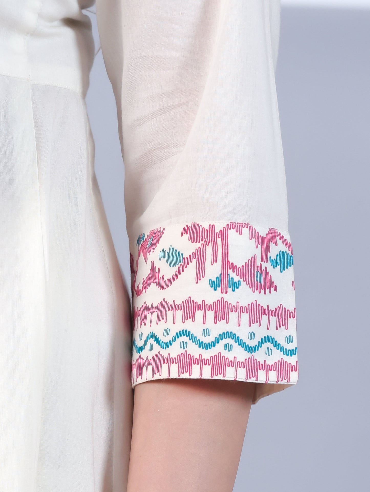 Soft Cotton Solid Angrakha Off White Kurta