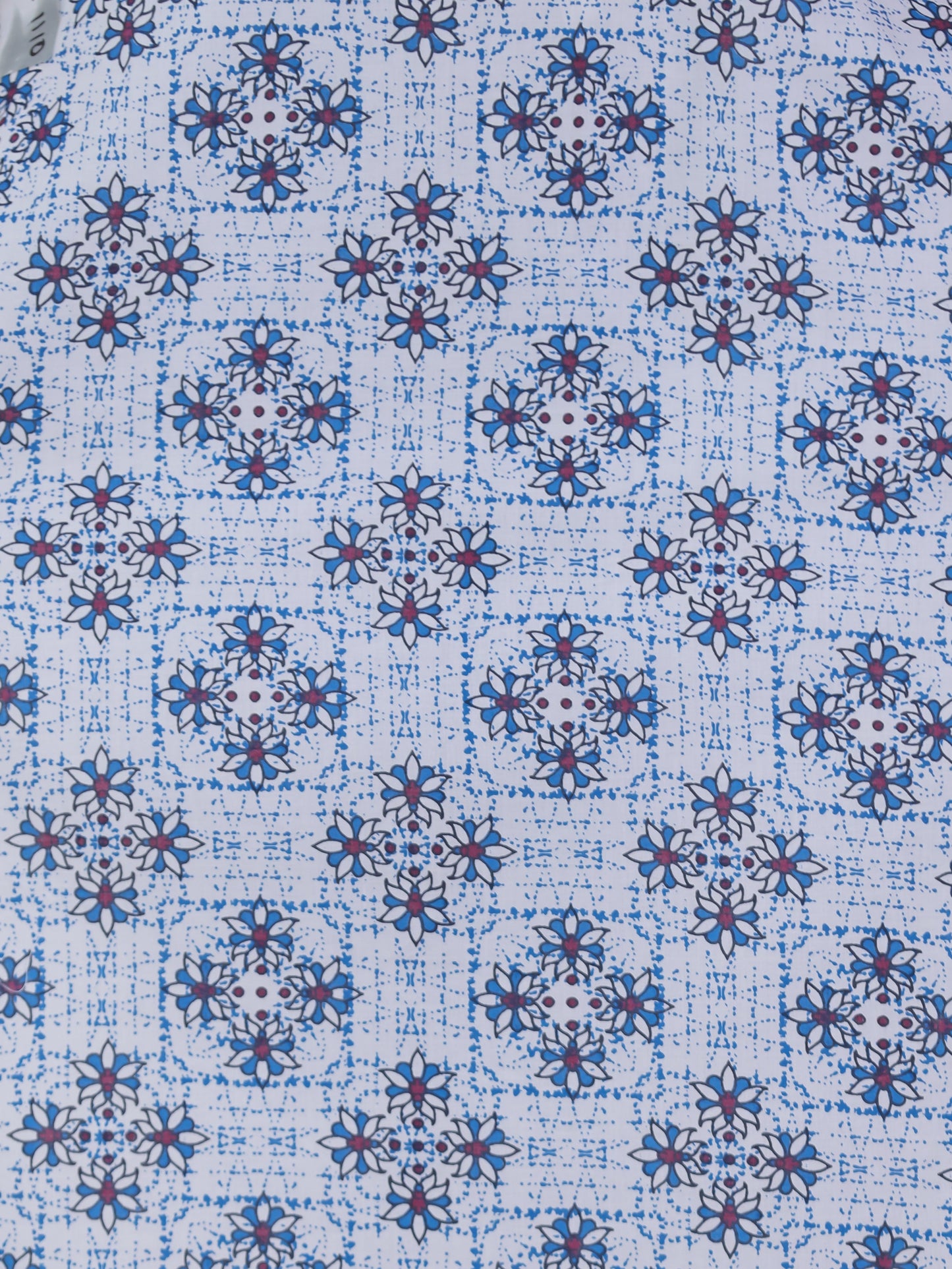 Soft Cotton Geometric Straight White Kurta