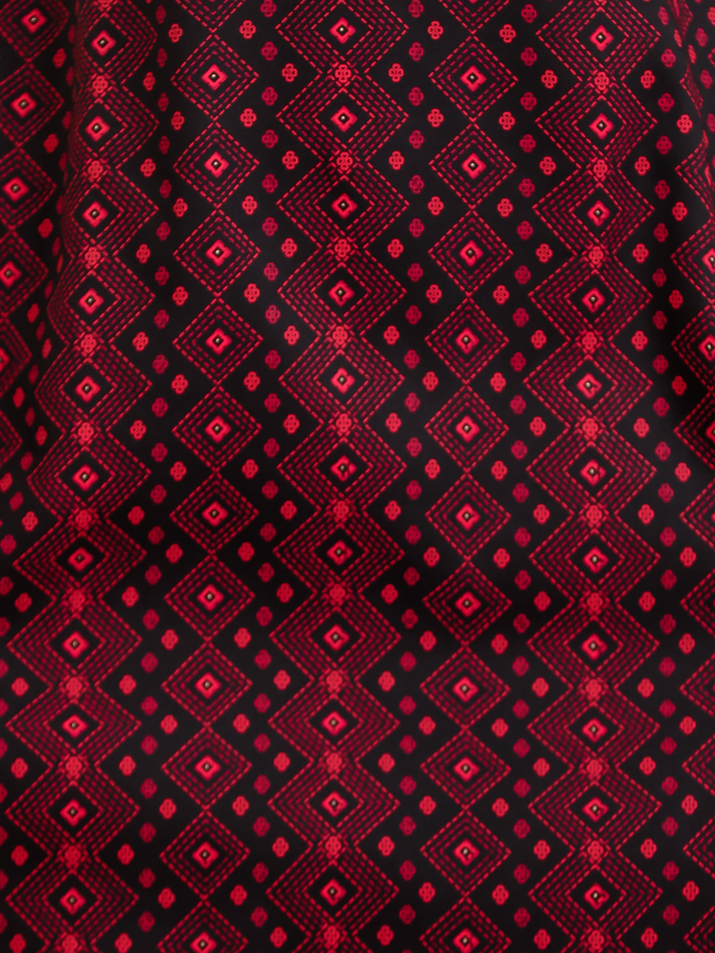 Viscose Geometric Straight Black Kurta