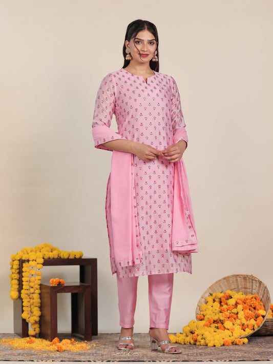 Cotton Voile Solid Baby Pink Dupatta