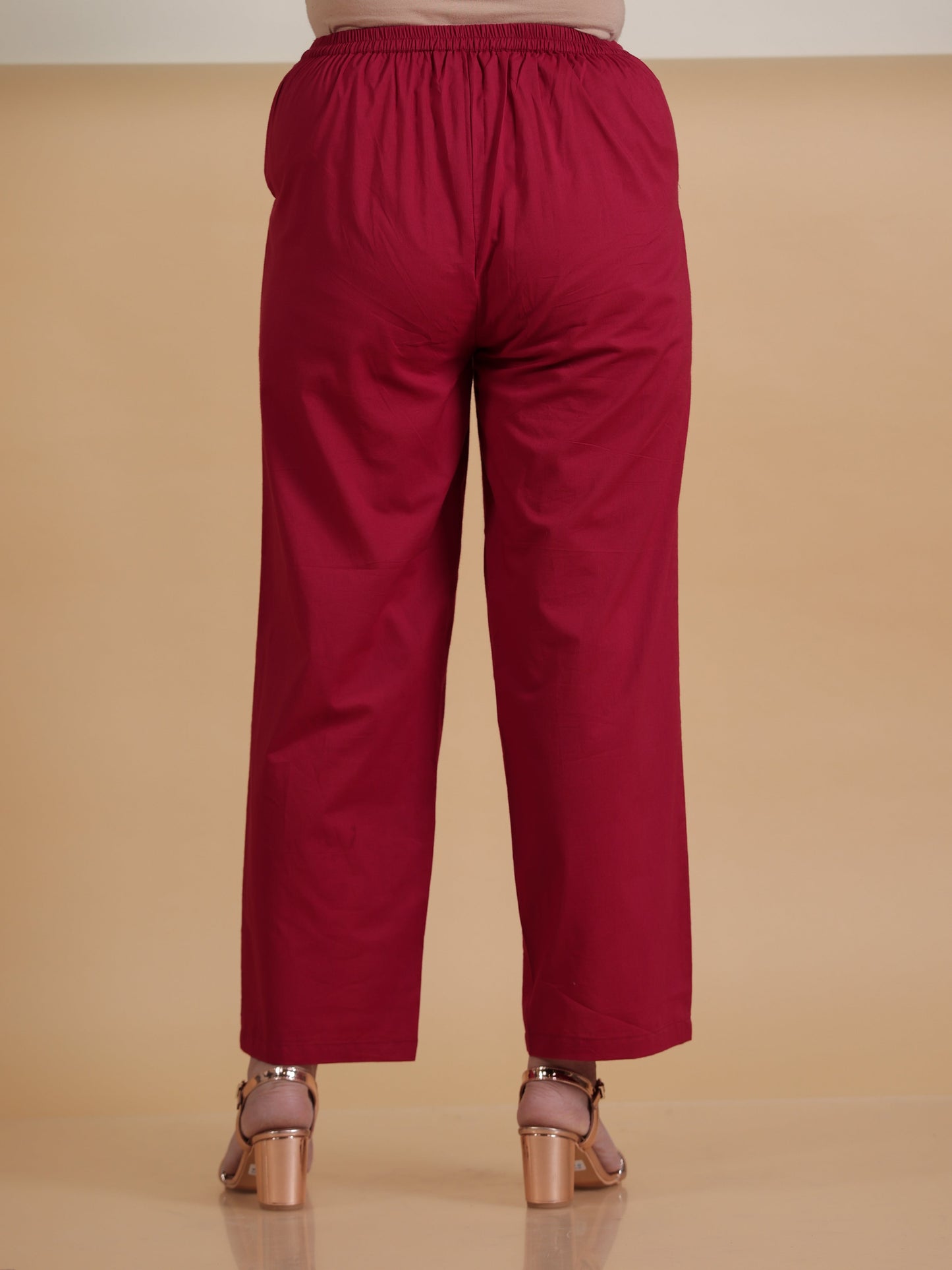 Soft Cotton Solid Straight Maroon Kurta