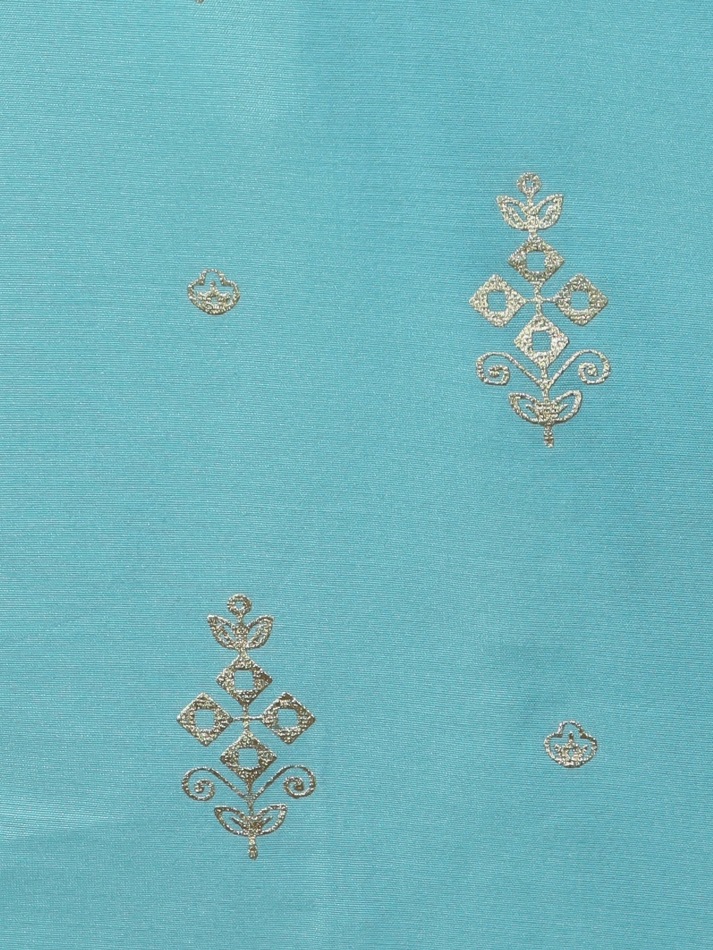 Chanderi Gold foil Straight Blue Kurta