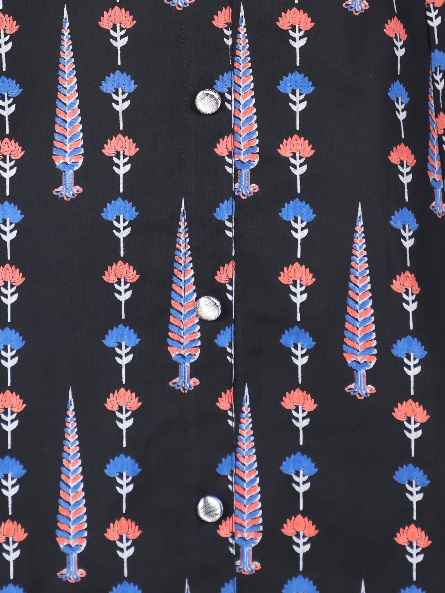 Soft Cotton Butti High Low Black Kurta