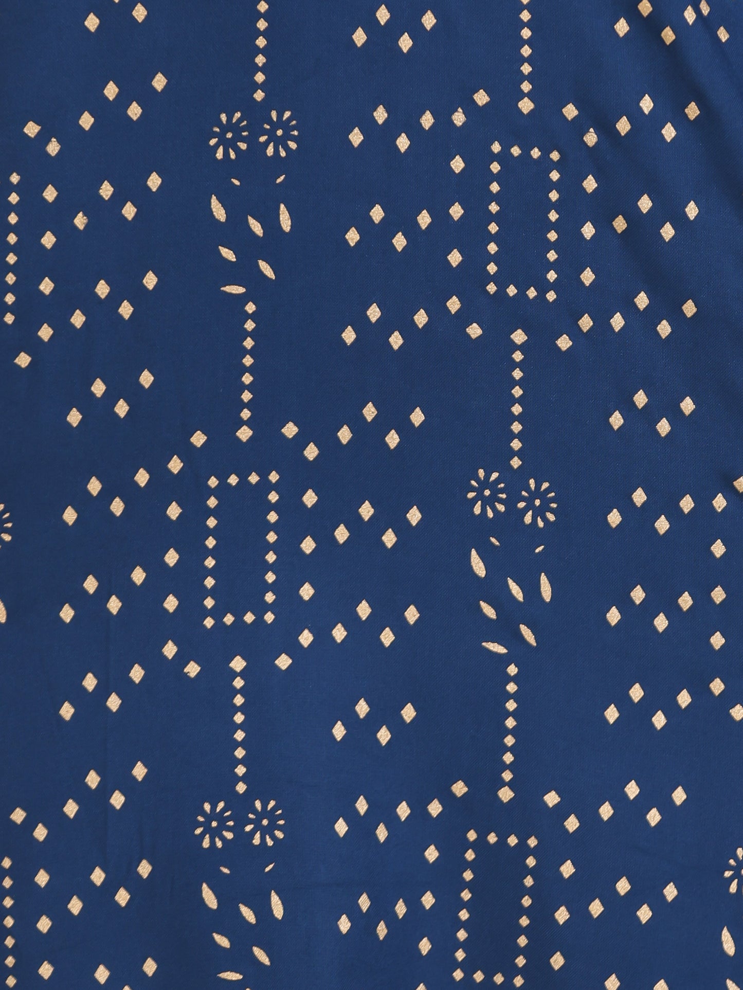 Embroidered Viscose Gold foil Kaftan Blue Kurta