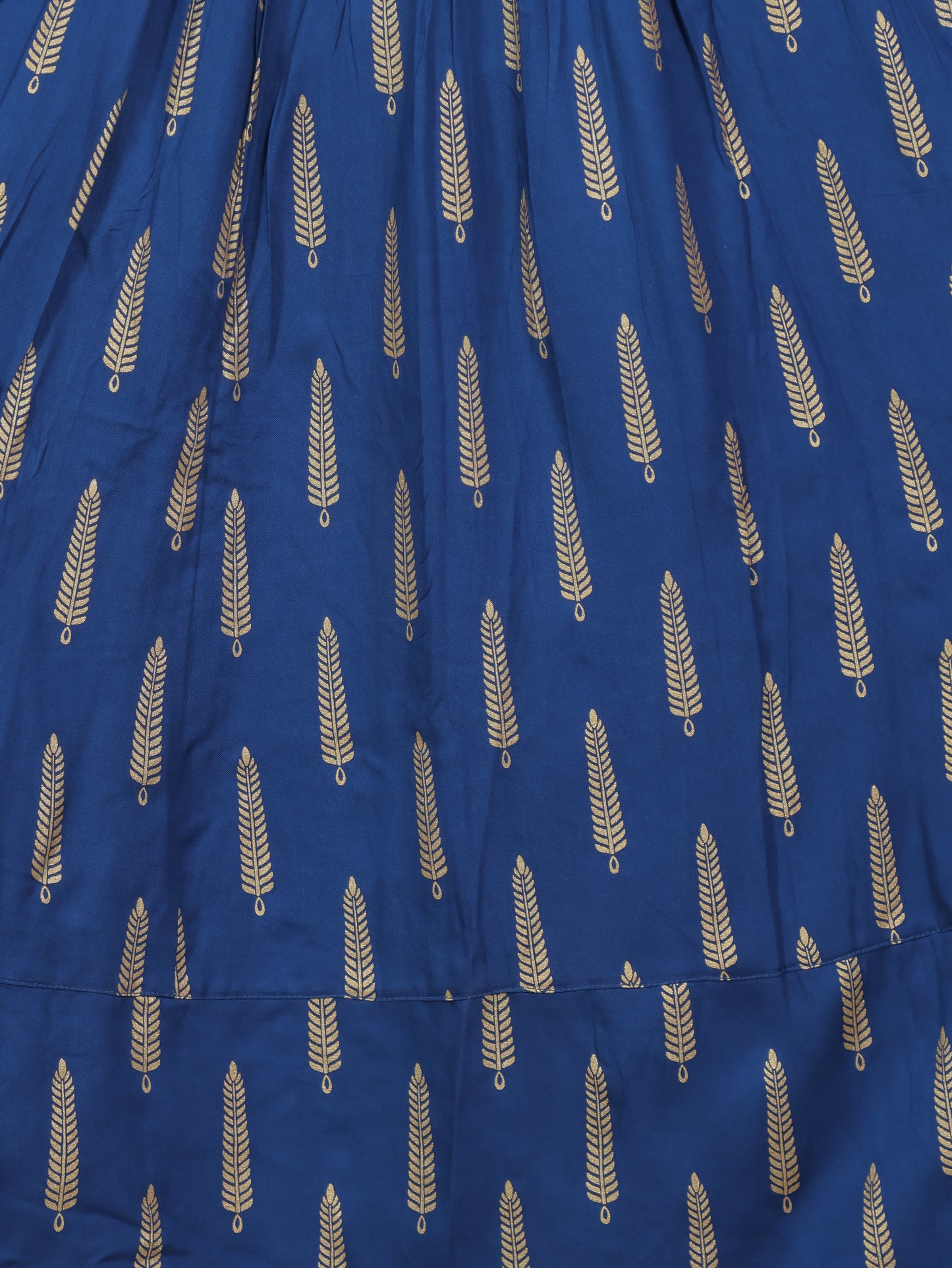 Viscose Gold foil Anarkali Blue Kurta