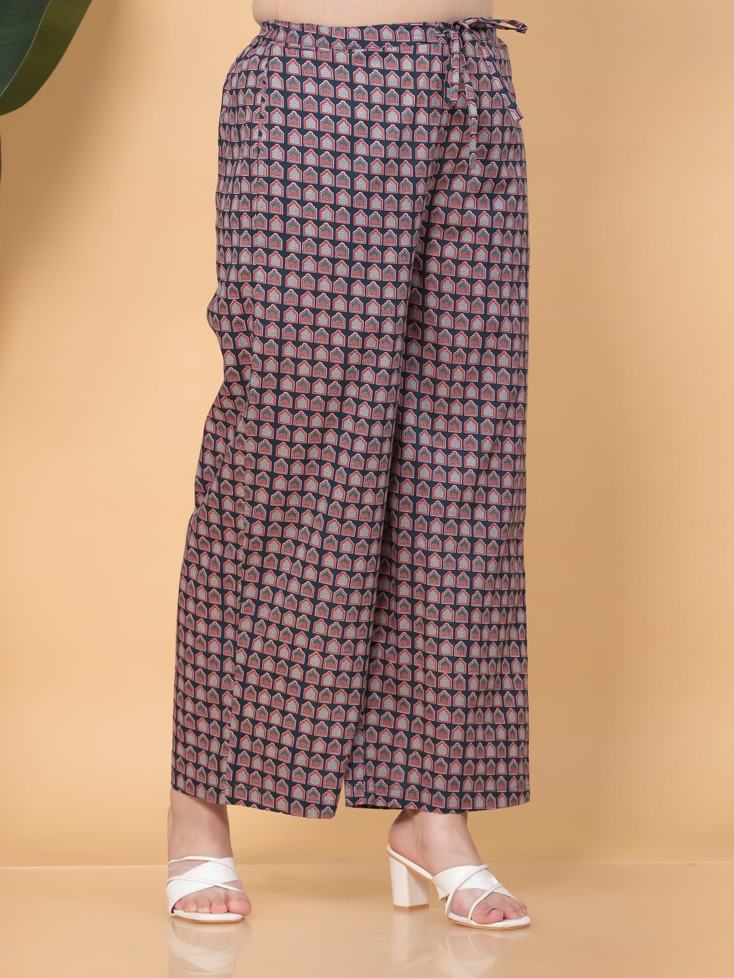 Soft Cotton Mughal Print Teal Palazzo