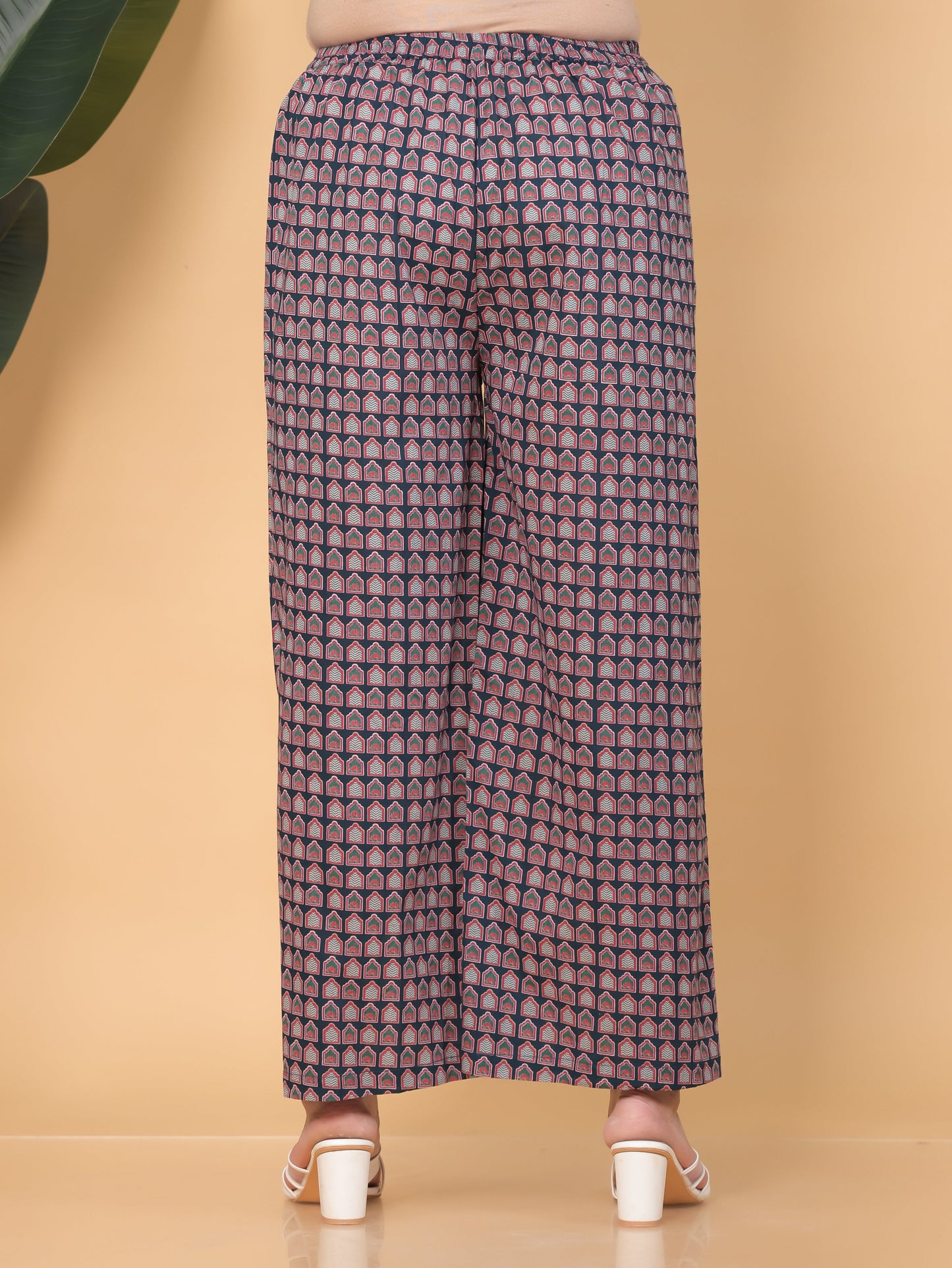Soft Cotton Mughal Print Teal Palazzo