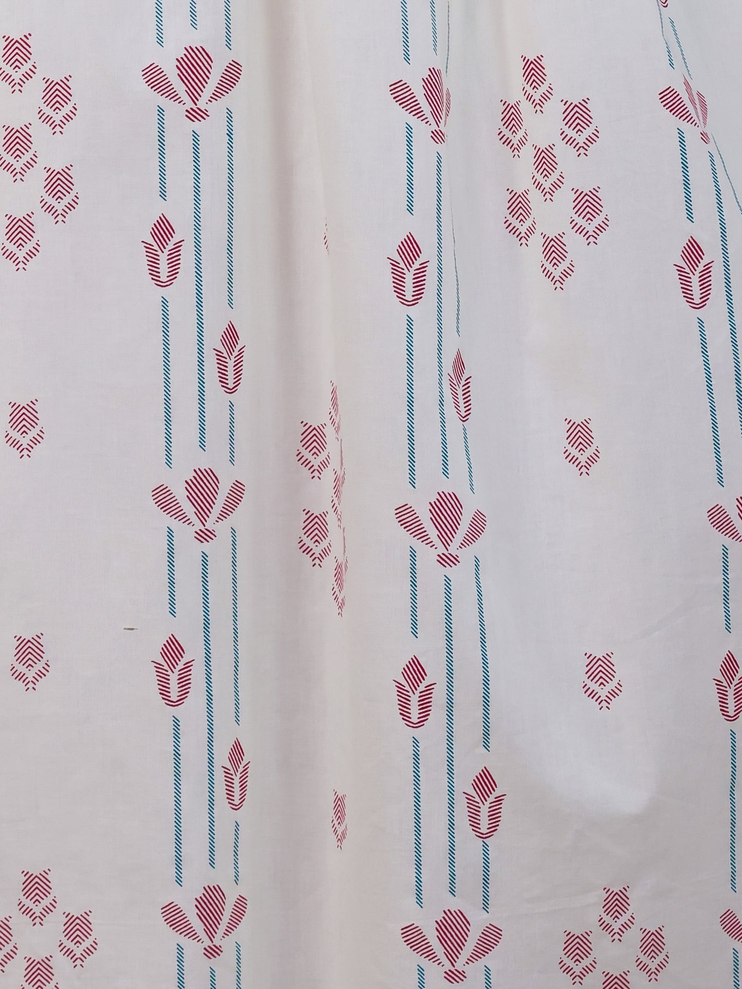 Soft Cotton Geometric Flared Off White Kurta