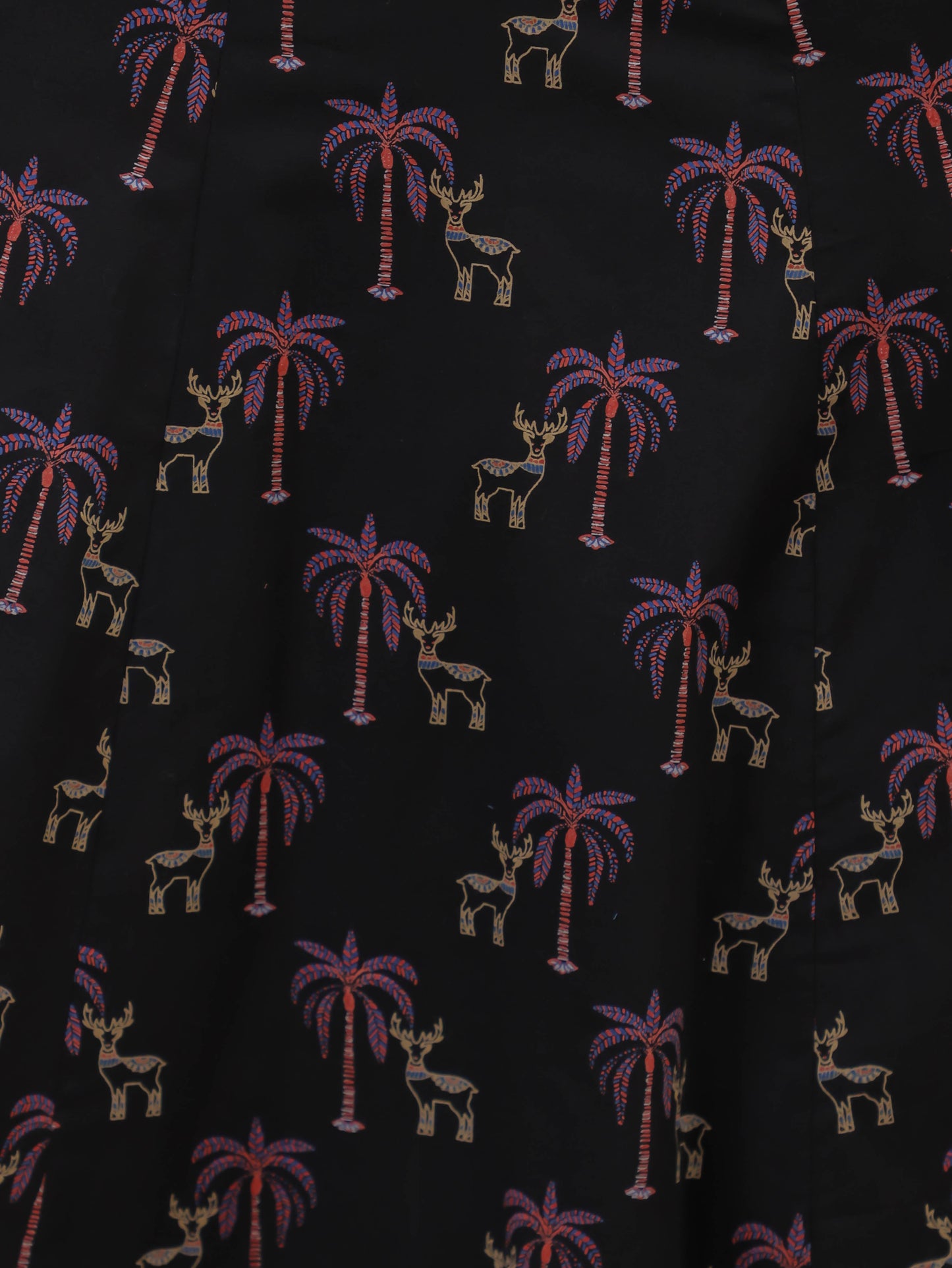 Embroidered Soft Cotton Animal Angrakha Black Kurta