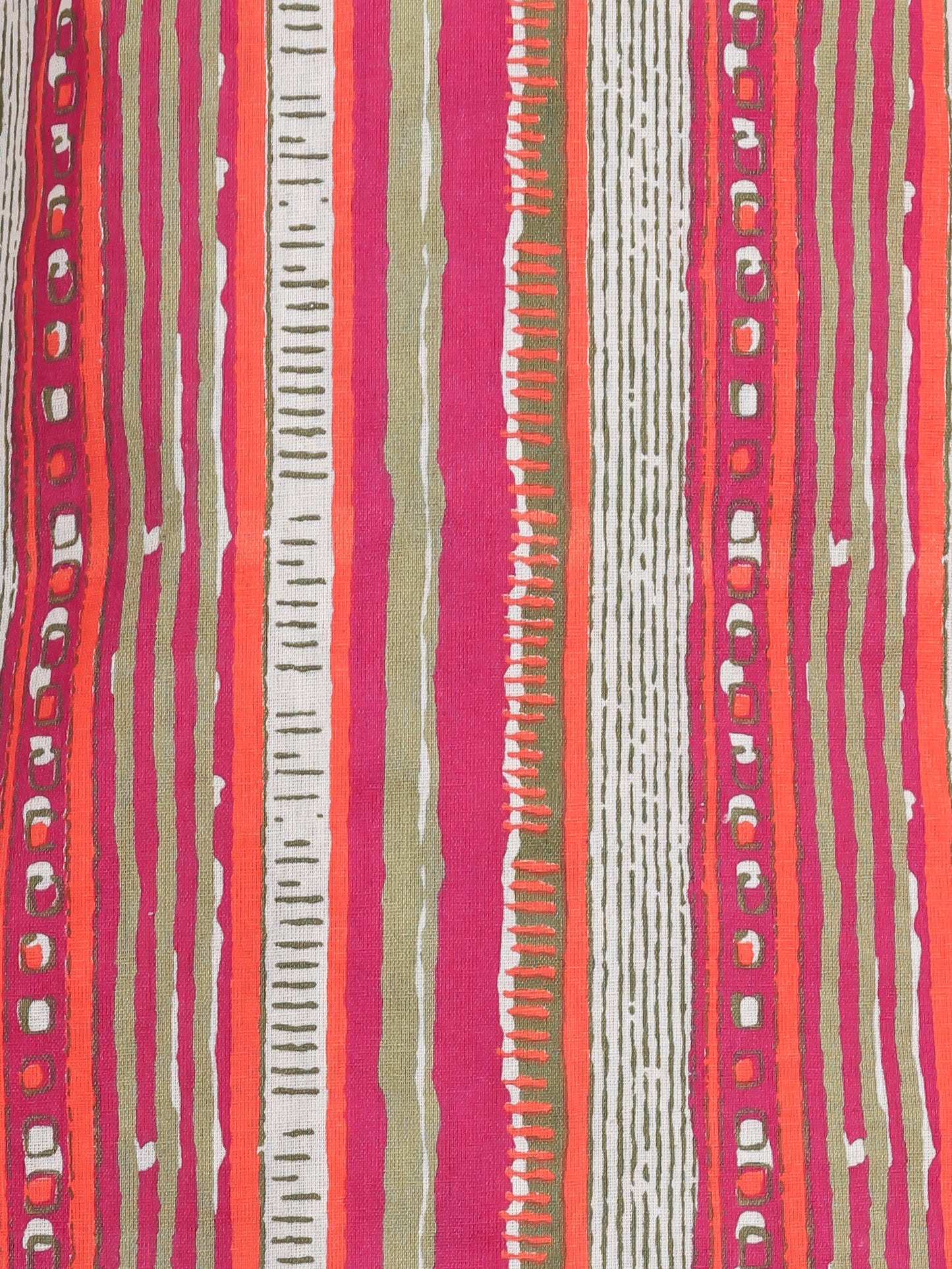 Linen Cotton Striped Straight Multicolor Kurta