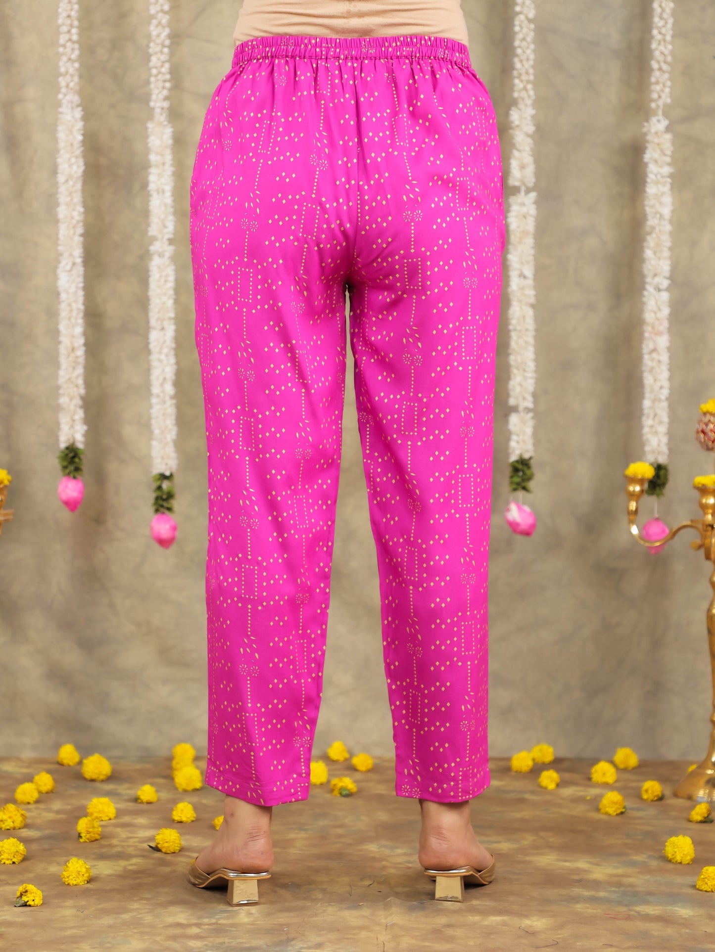 Viscose Solid Straight Pink Kurta