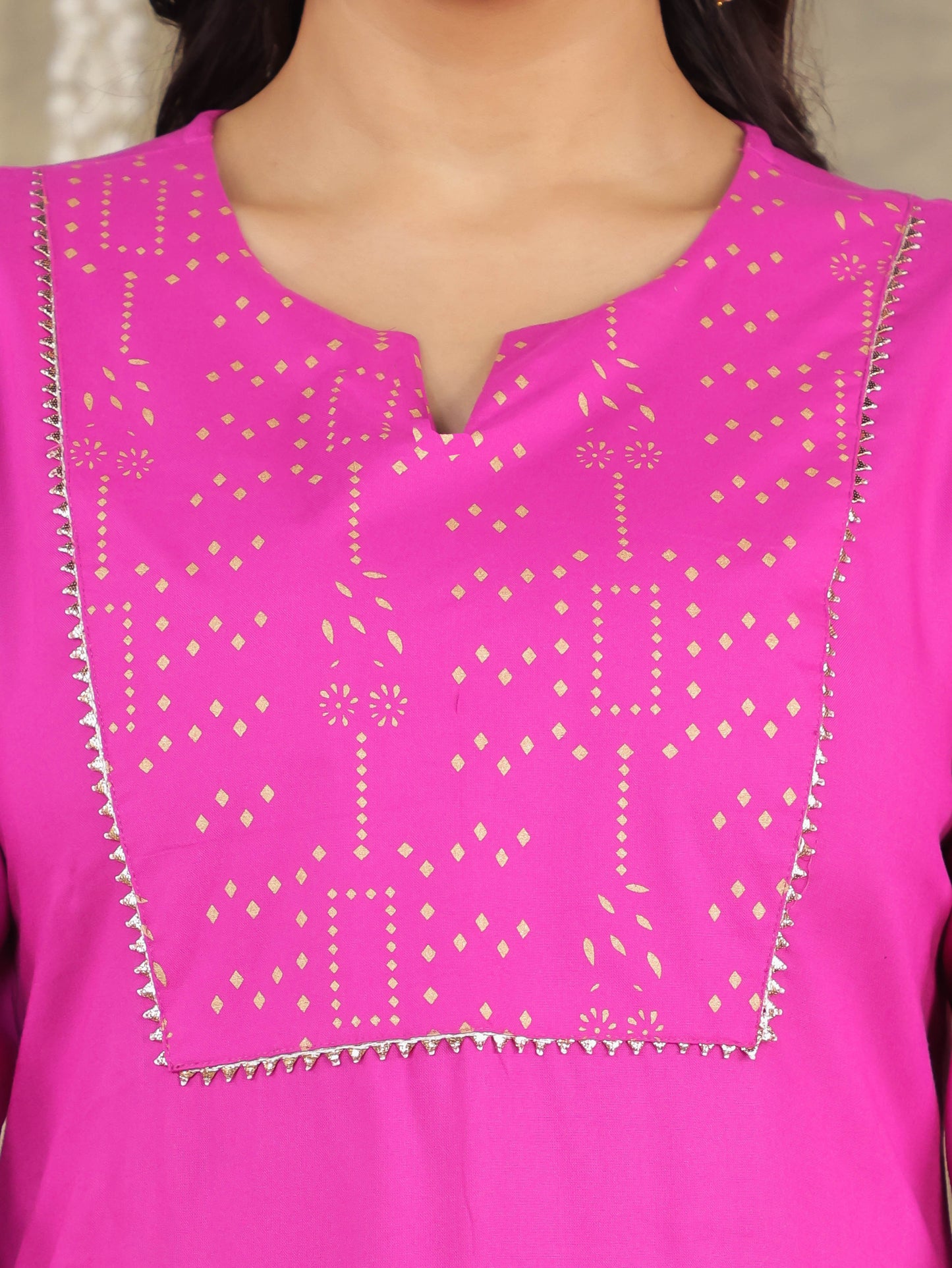 Viscose Solid Straight Pink Kurta