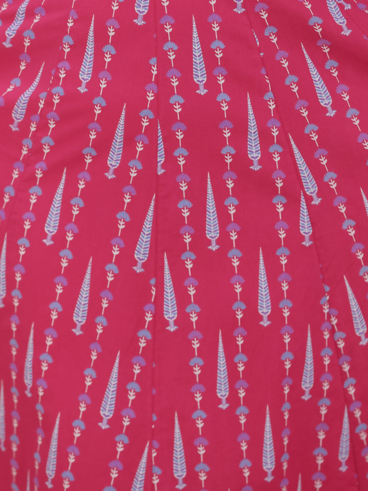 Embroidered Soft Cotton Floral Anarkali Pink Dress