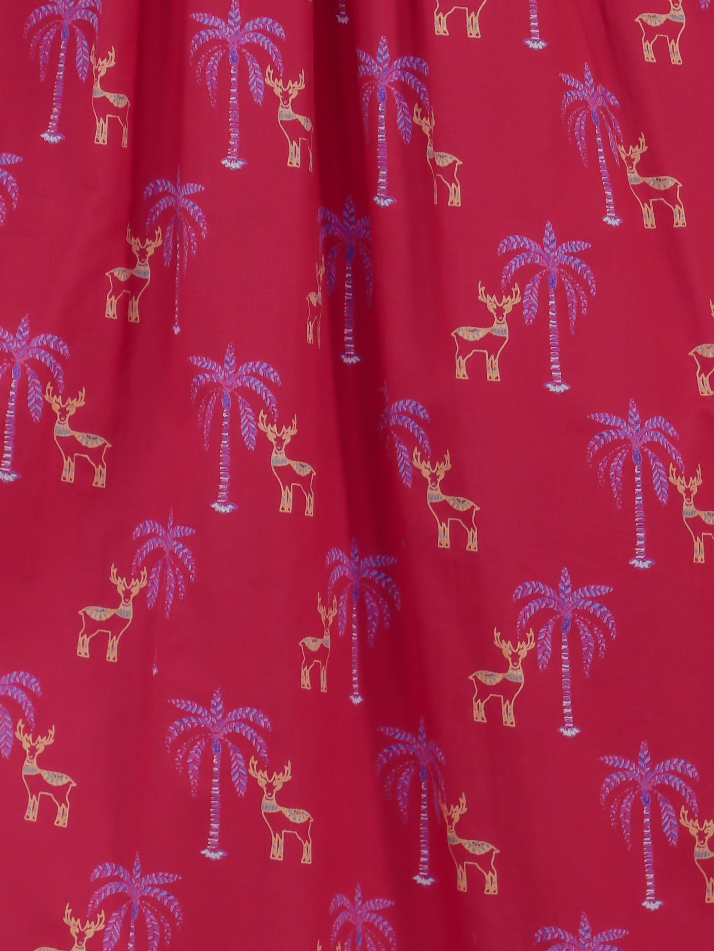 Soft Cotton Animal Flared Pink Kurta