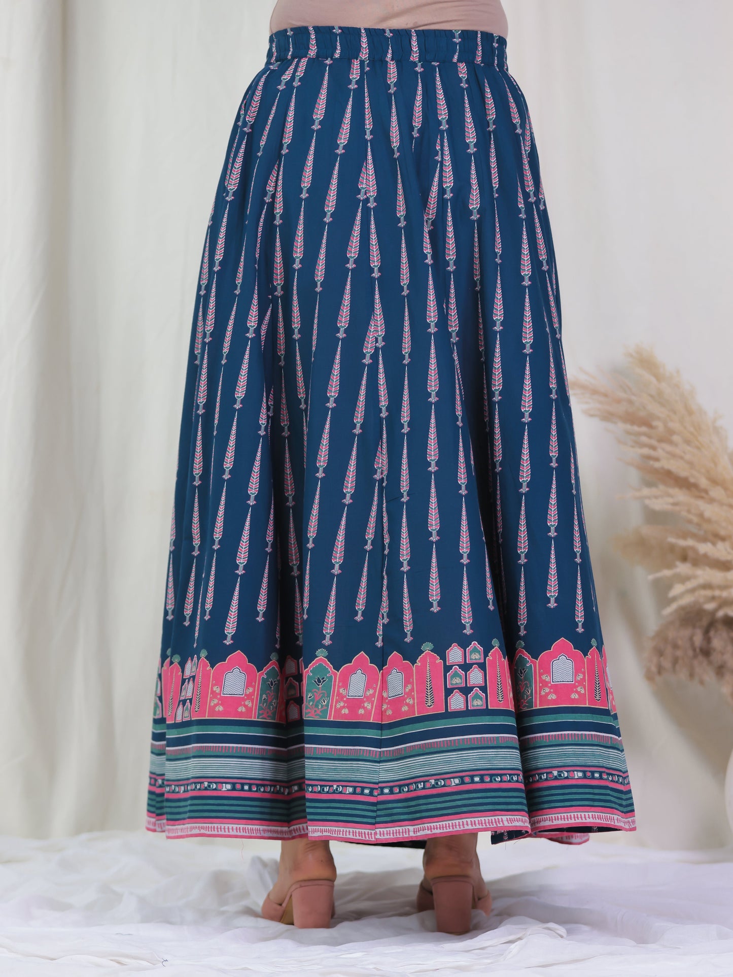 Soft Cotton Ajrakh Straight Blue Kurta