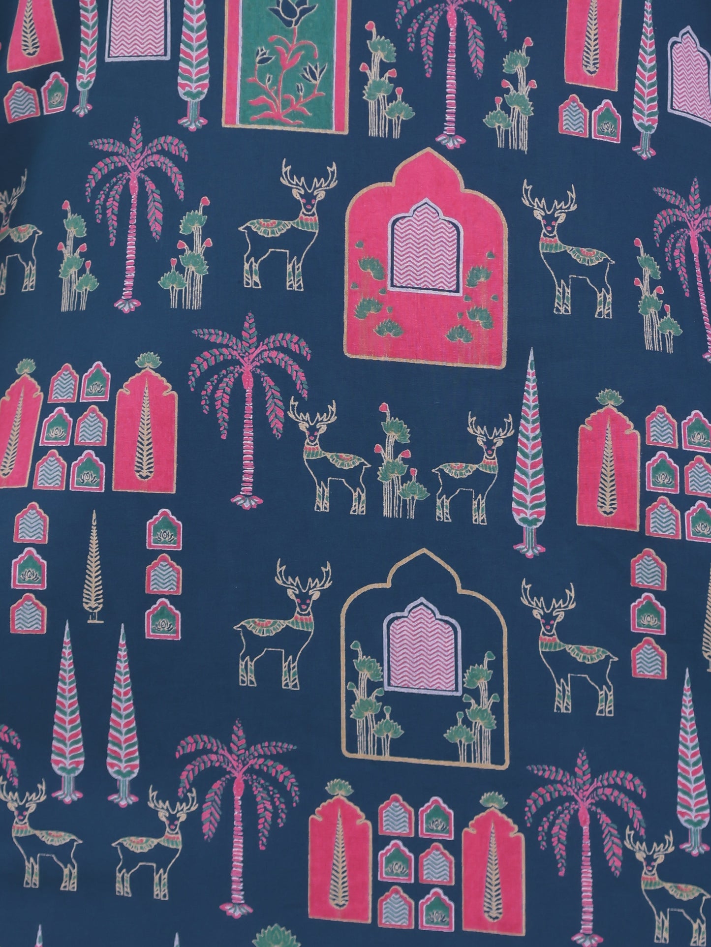 Soft Cotton Ajrakh Straight Blue Kurta