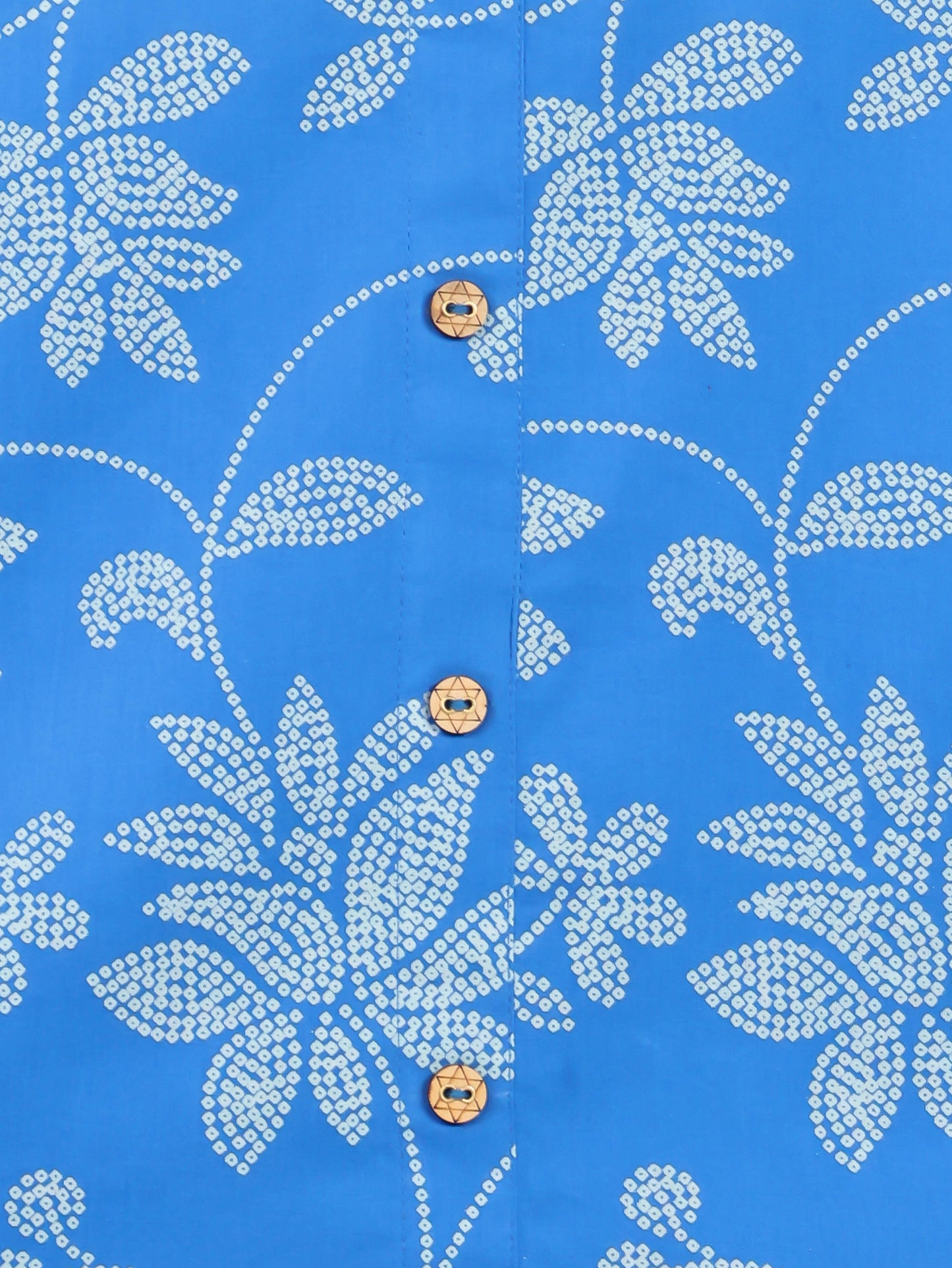Soft Cotton Bandhani High Low Blue Kurta