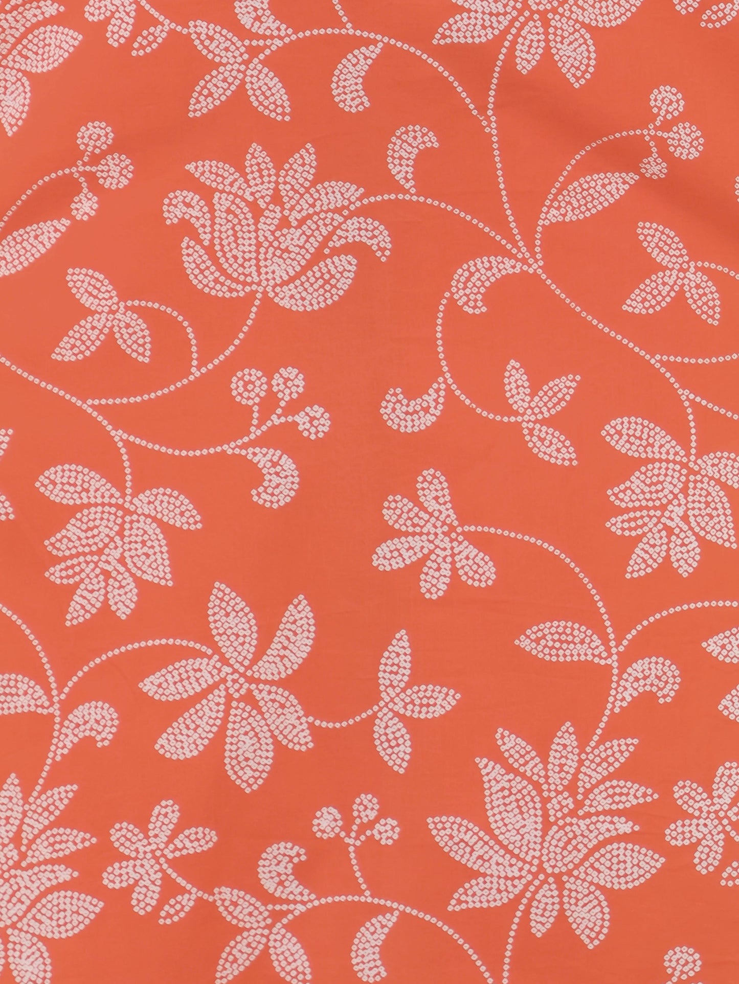 Soft Cotton Bandhani Straight Orange Kurta
