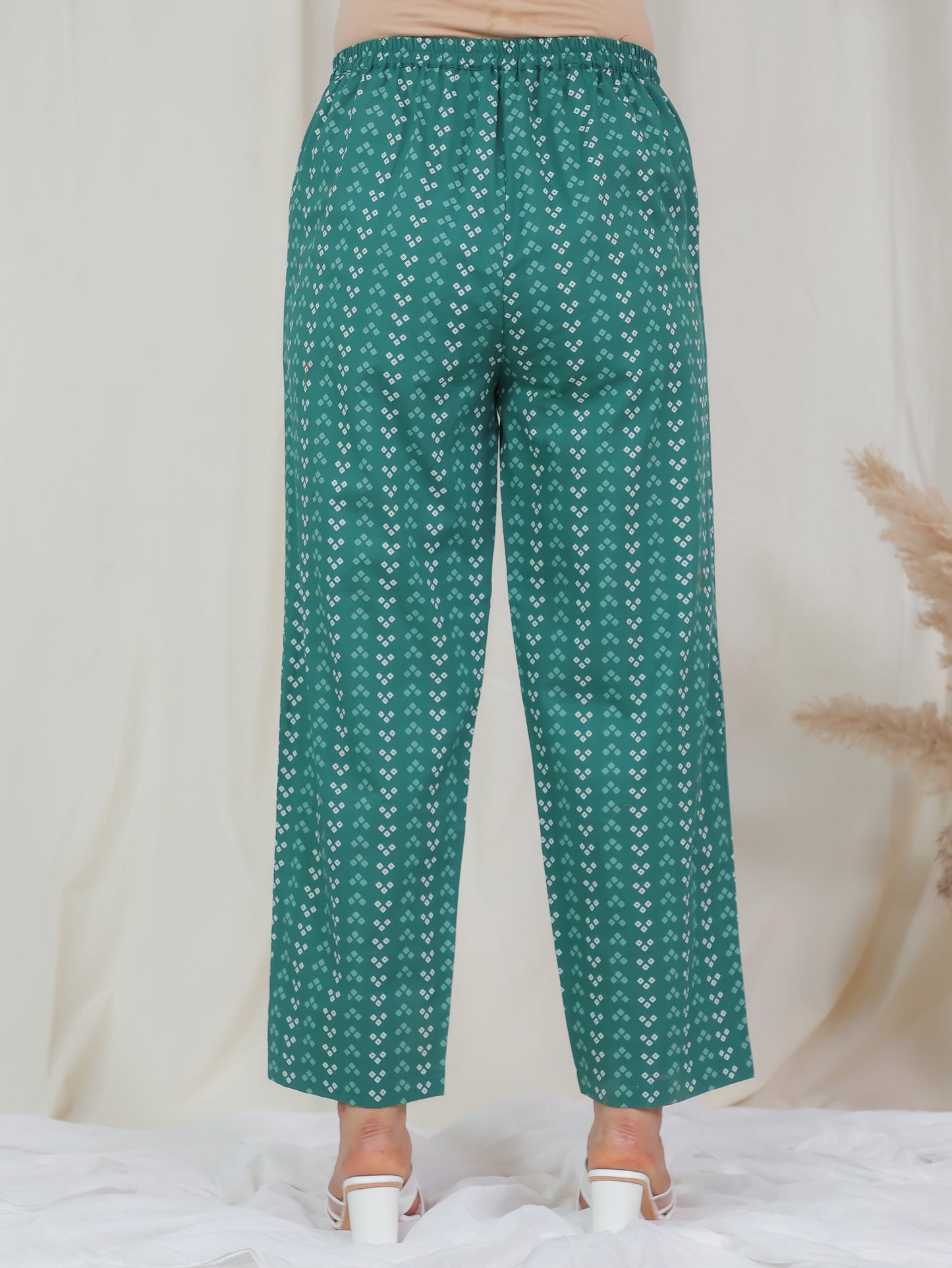Soft Cotton Bandhani Angrakha Green Kurta