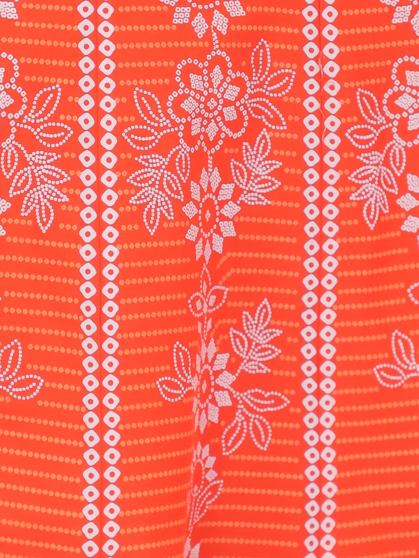 Embroidered Soft Cotton Bandhani Anarkali Orange Kurta