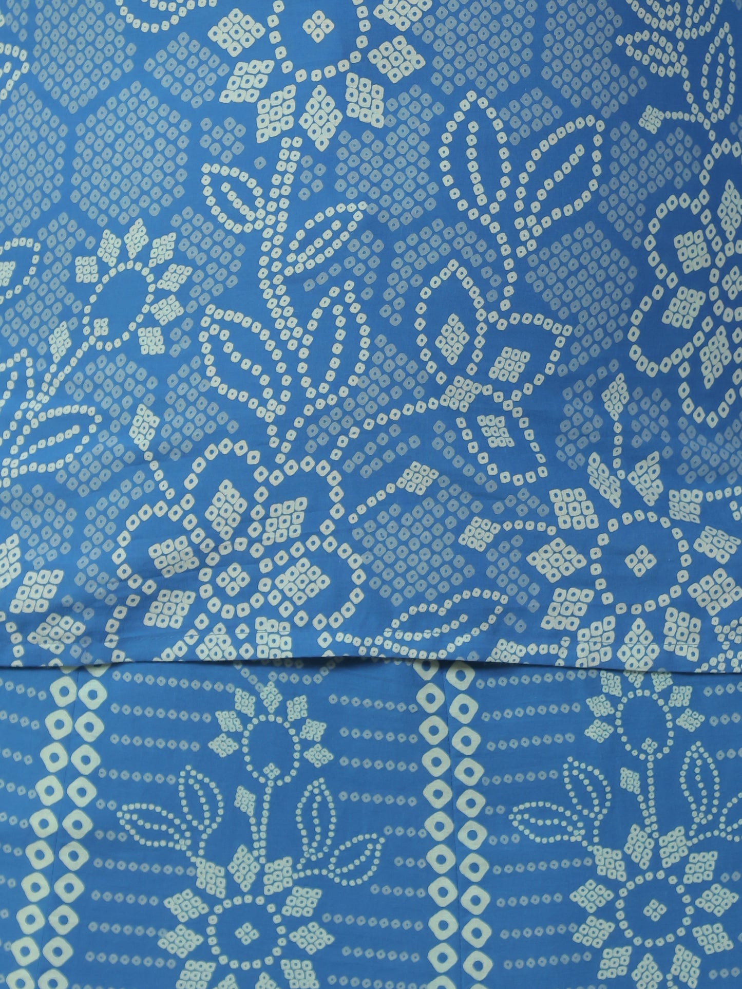 Soft Cotton Bandhani Straight Blue Kurta