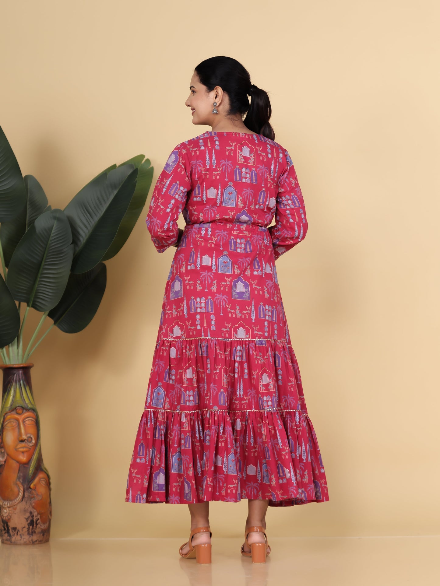 Soft Cotton Floral Straight Pink Kurta