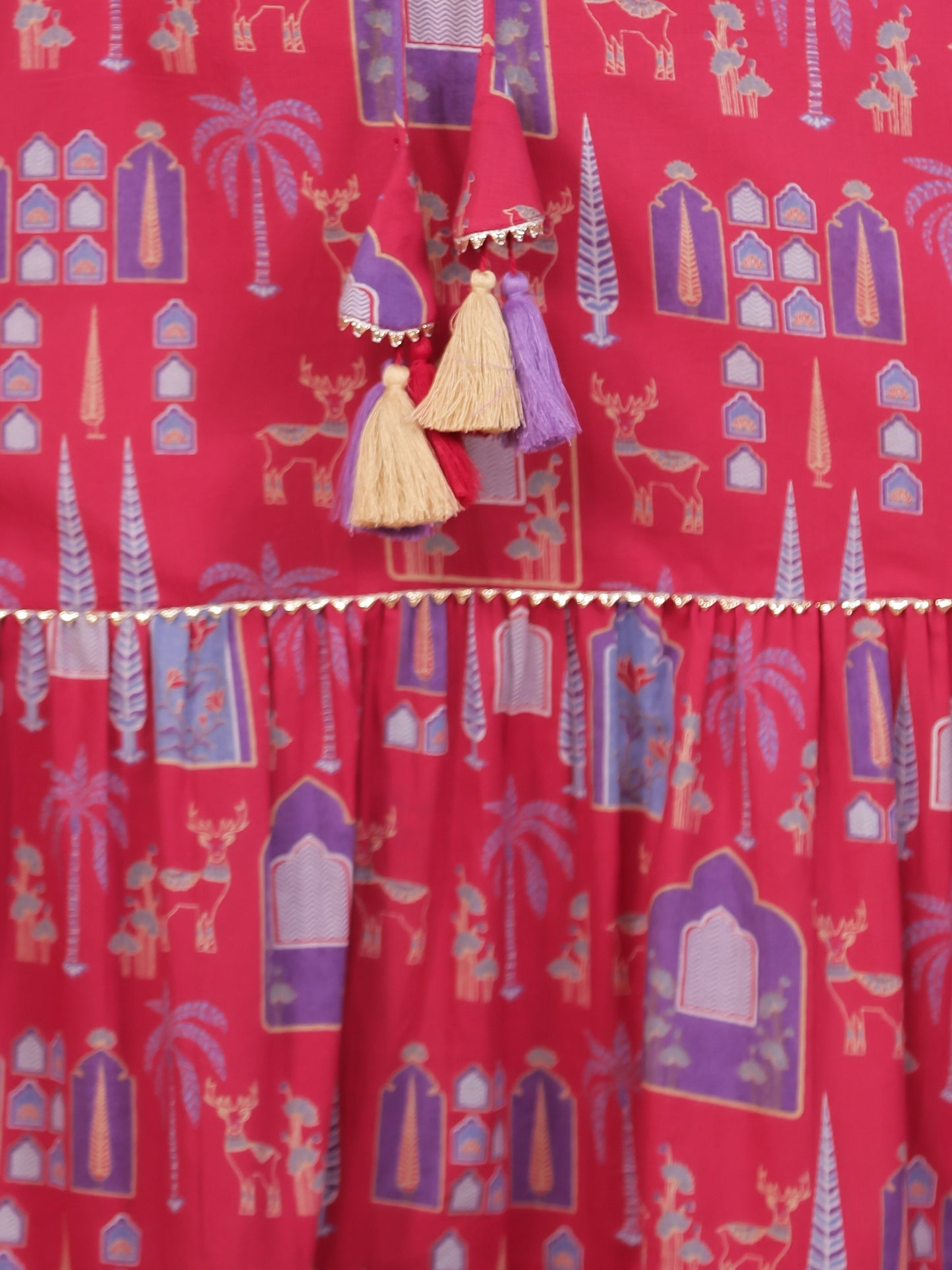 Soft Cotton Floral Straight Pink Kurta