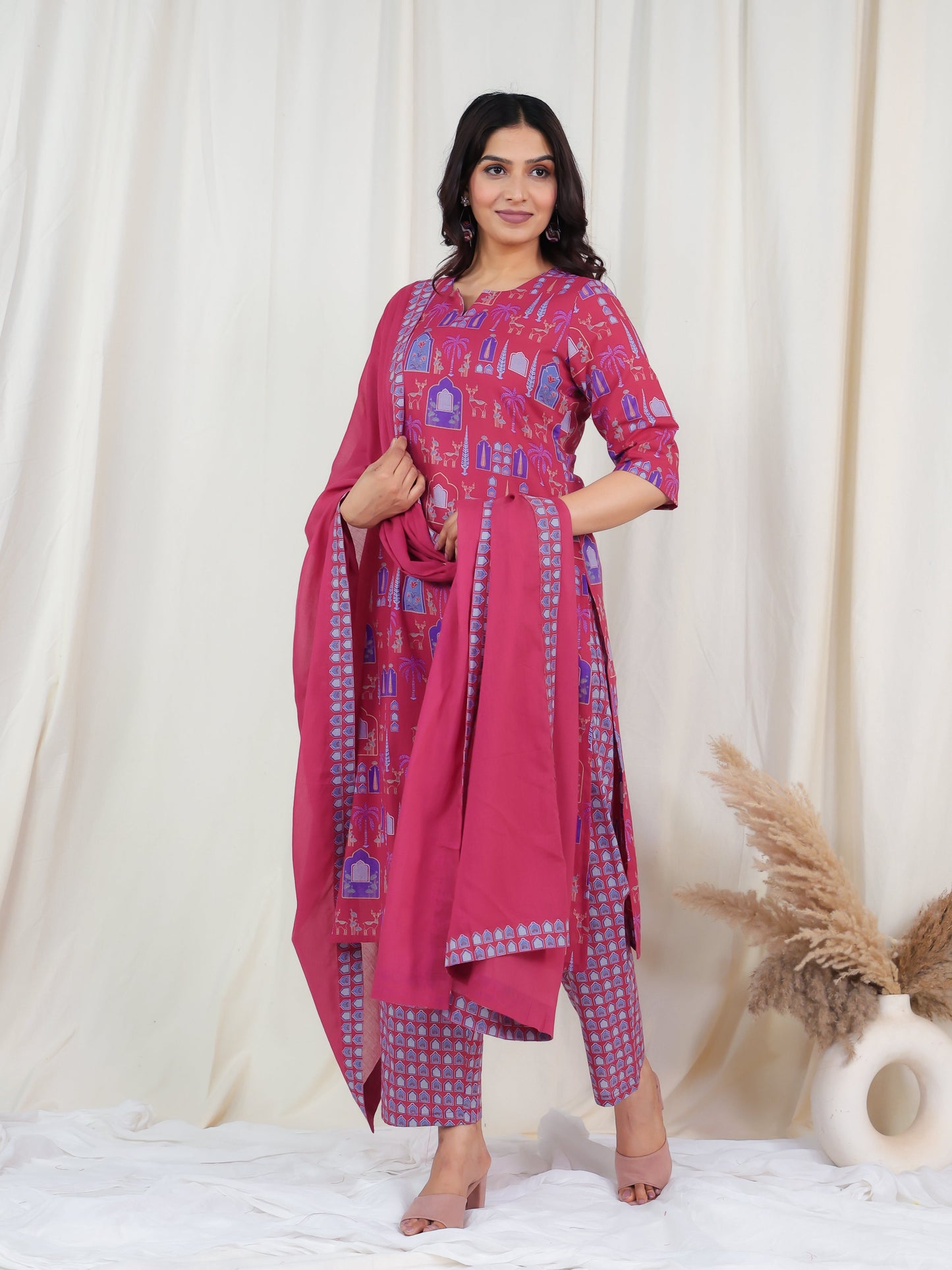 Cotton Voile Solid Pink Dupatta