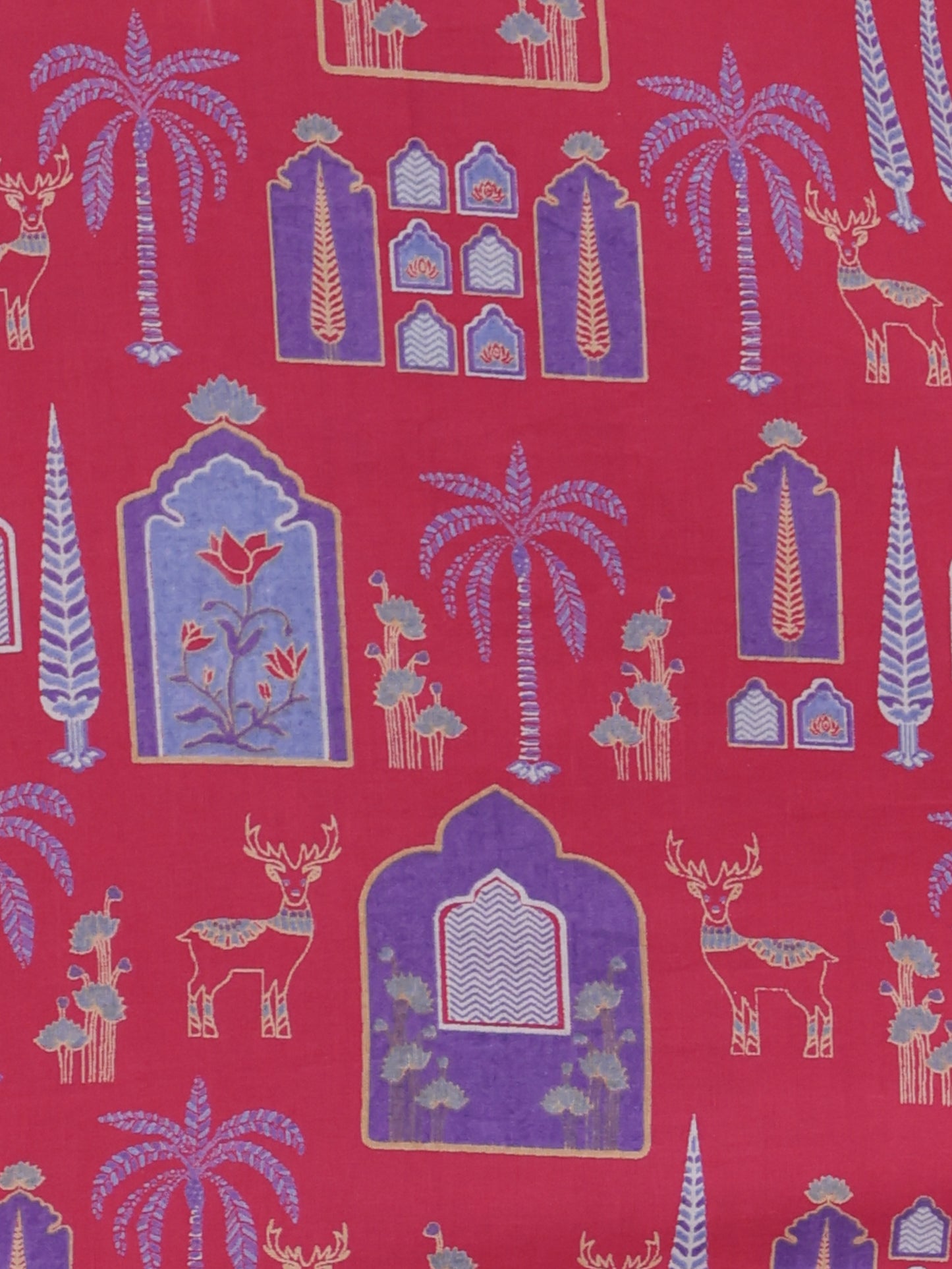 Soft Cotton Ajrakh Straight Pink Kurta