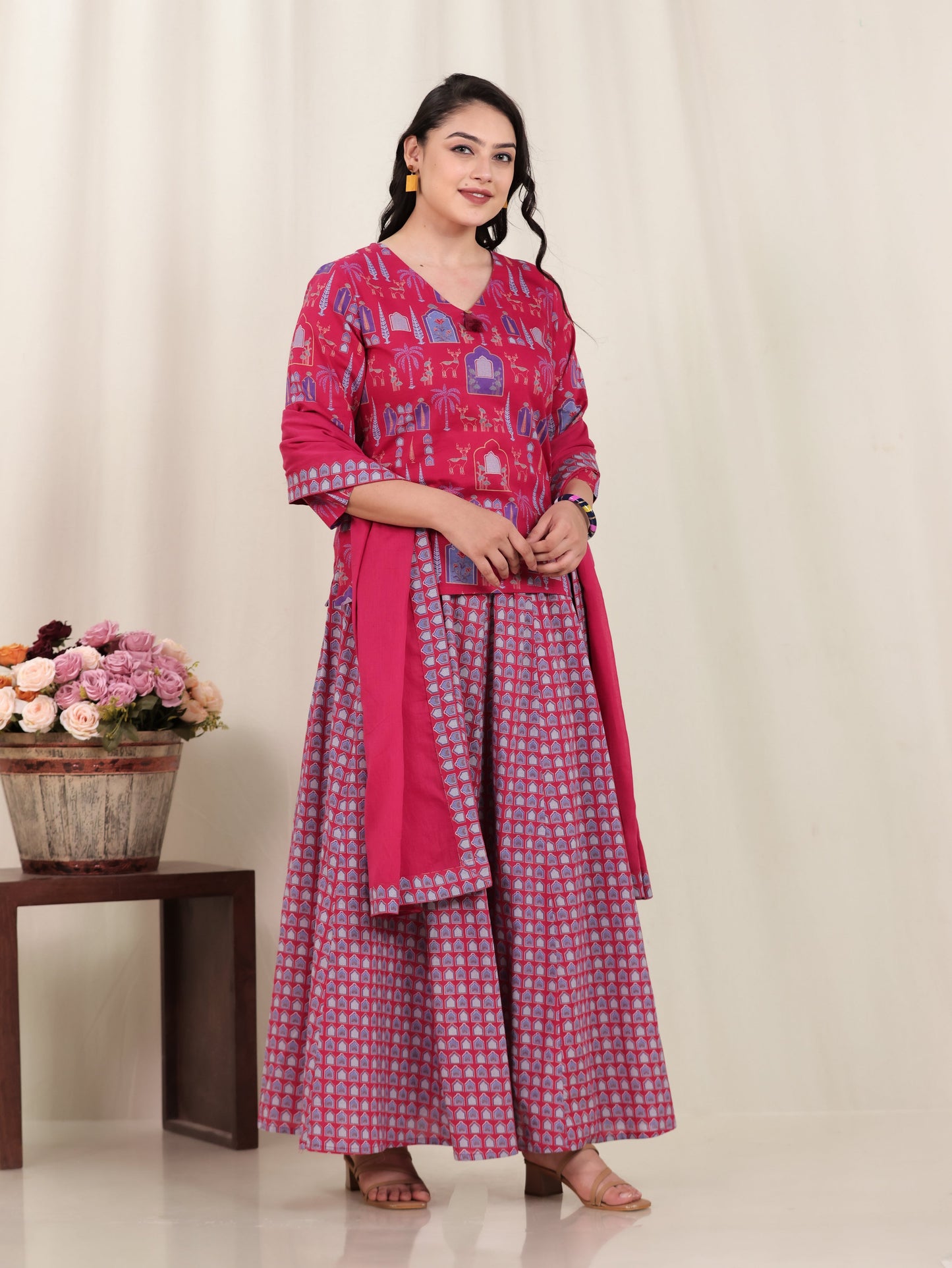 Cotton Voile Solid Pink Dupatta